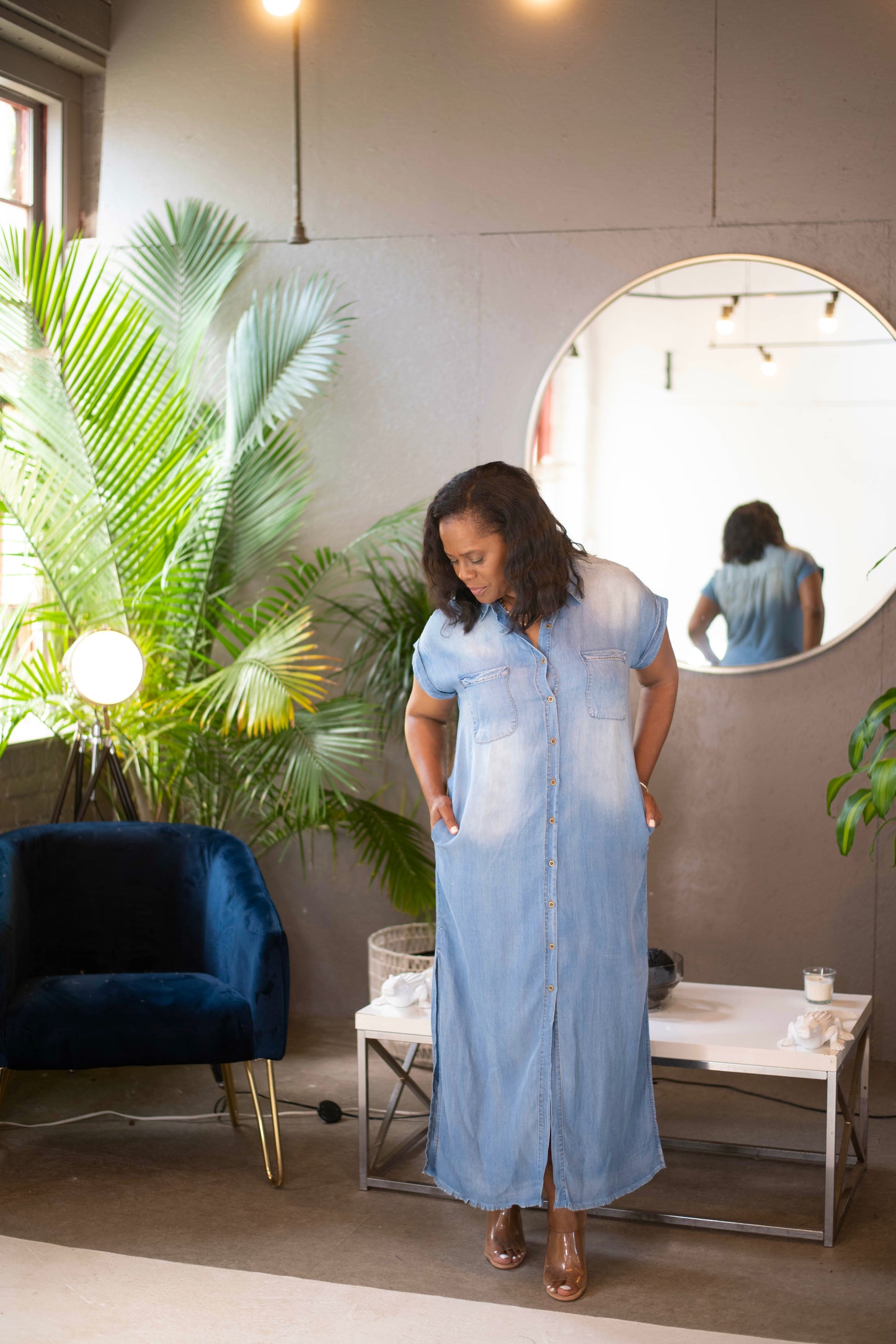 Maxi Denim Shirt Dress