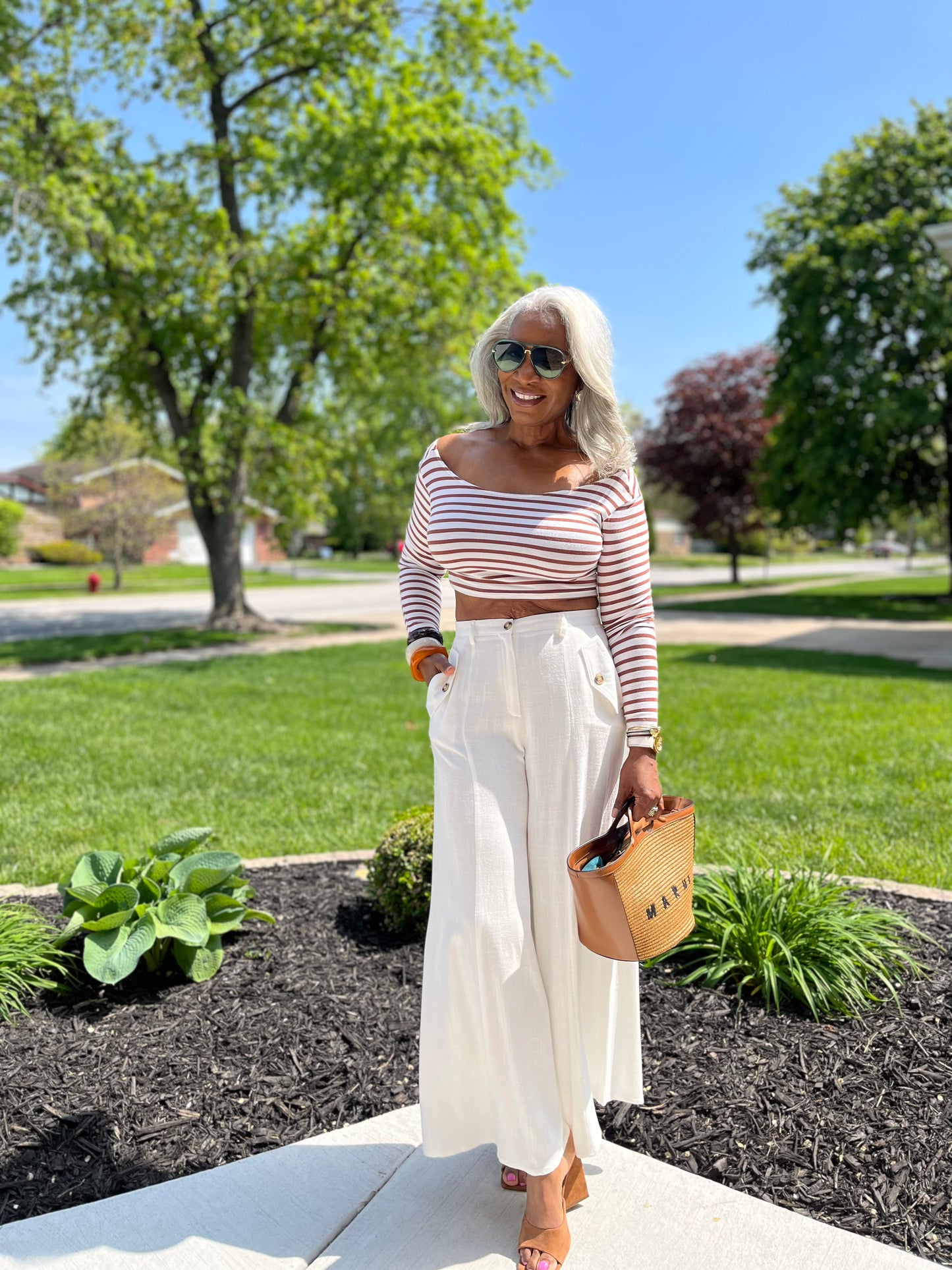 Timeless Breeze Linen Blended High Waist Flowy Pants