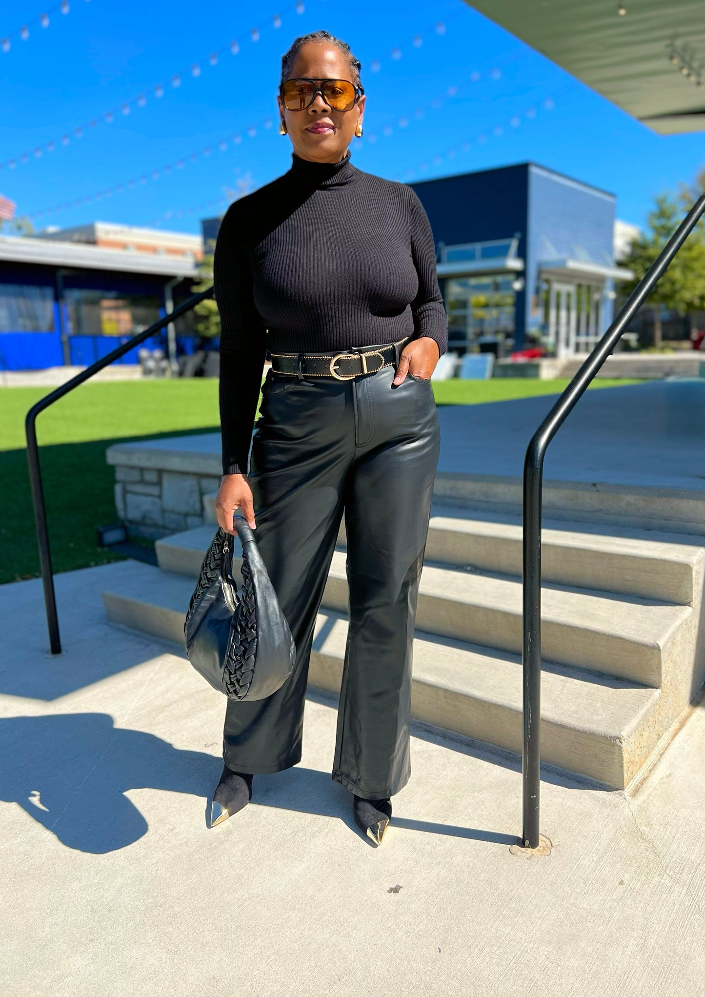 Vegan Leather High Waist Pants