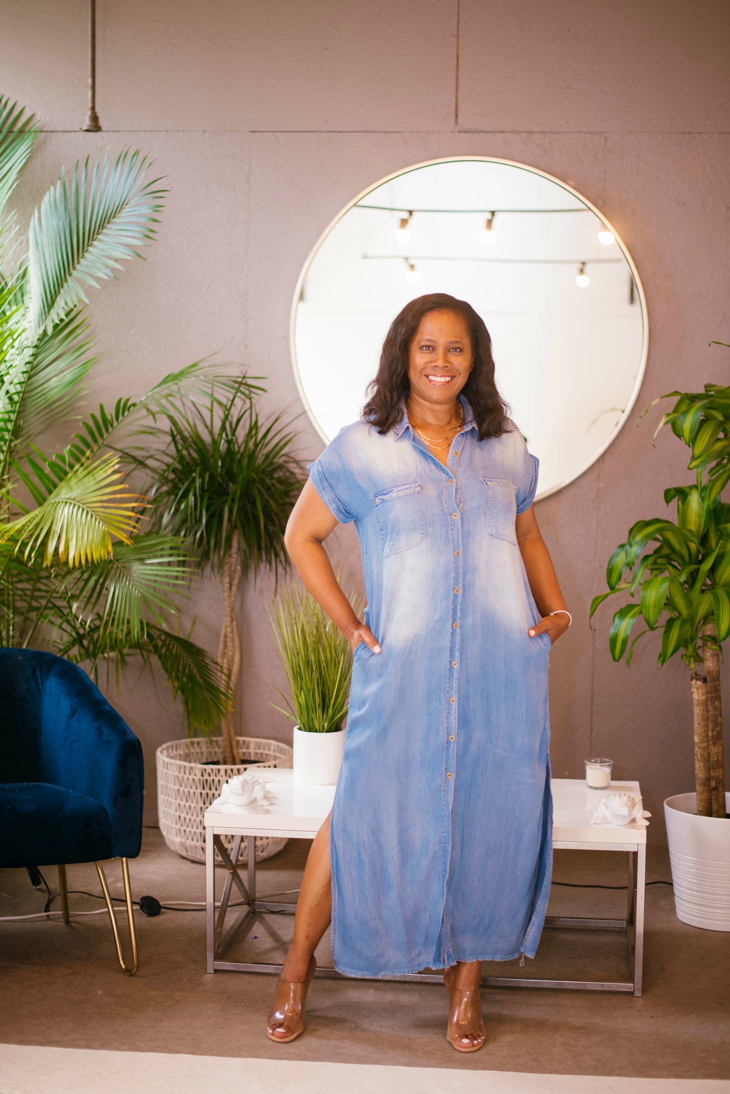 Maxi Denim Shirt Dress