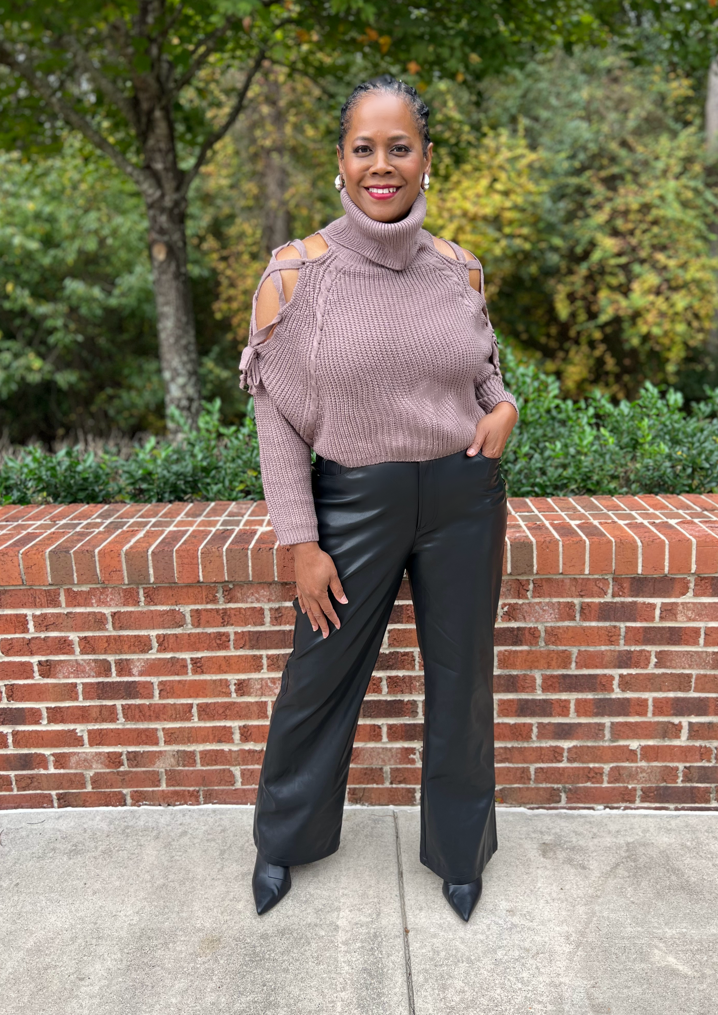 Vegan Leather High Waist Pants