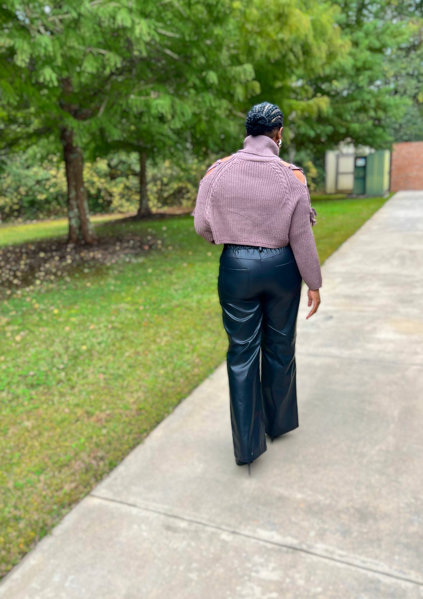 Vegan Leather High Waist Pants
