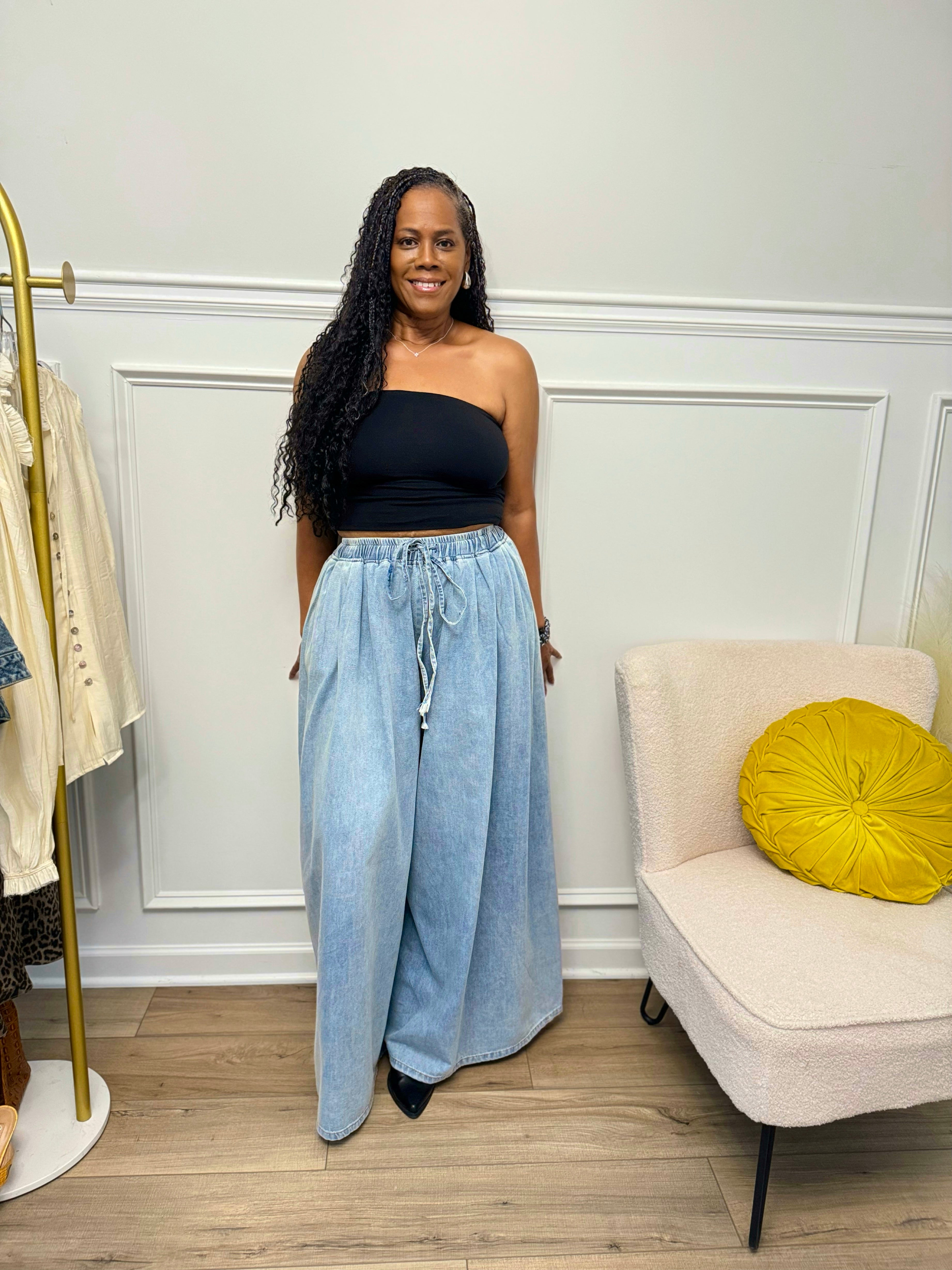 Restock! Elastic Waist Wide Leg Jeans
