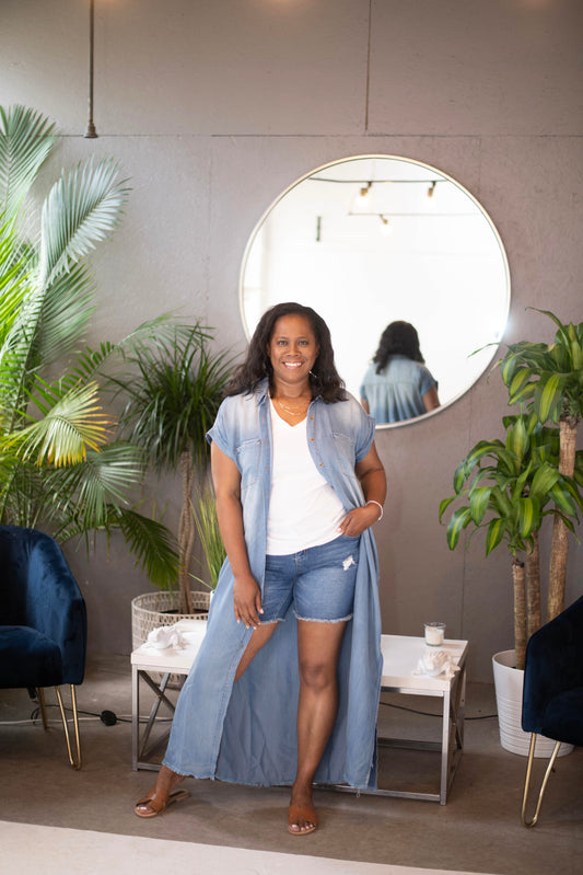 Maxi Denim Shirt Dress
