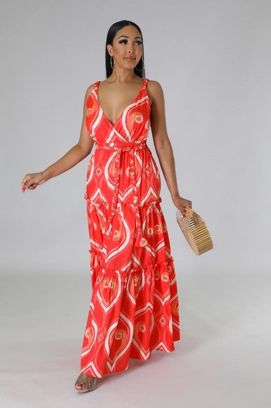 Twirl & Tie Tier Maxi Dress