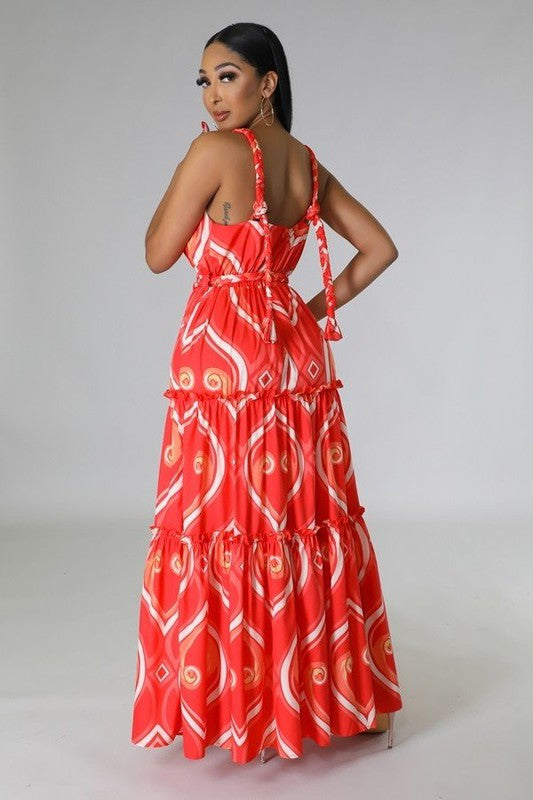 Twirl & Tie Tier Maxi Dress
