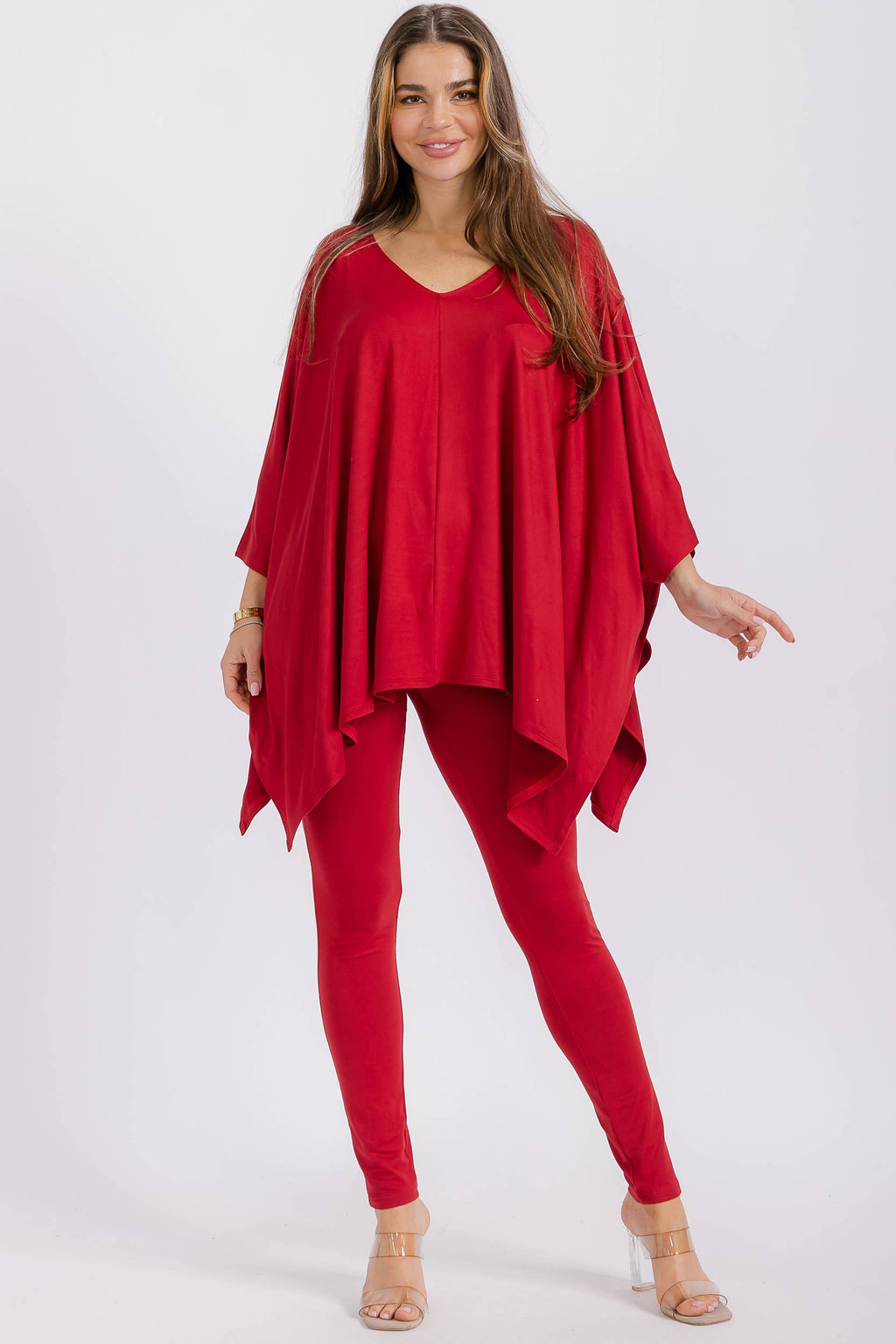 V-neck Top & Leggings 2 PC Set