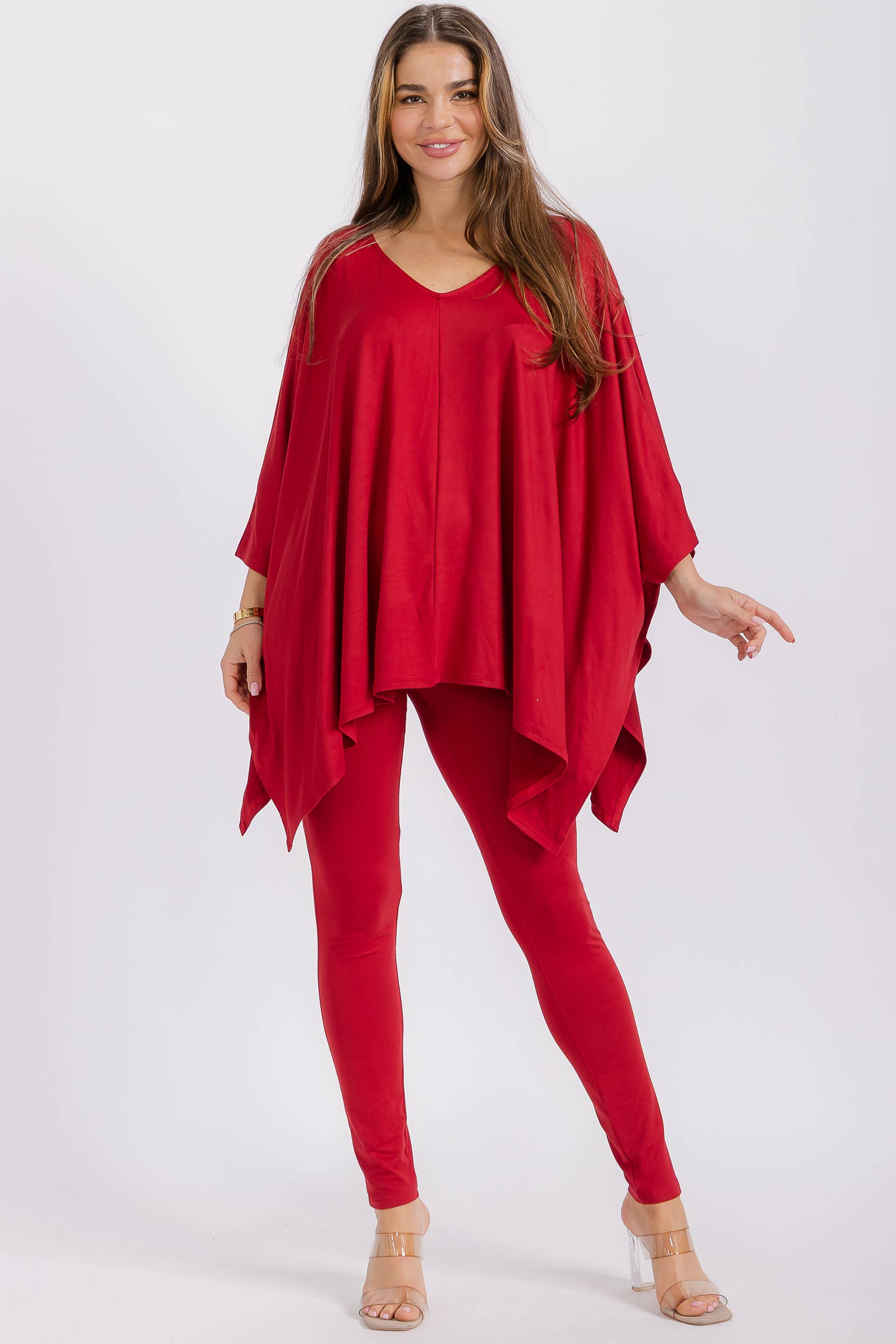 V-neck Top & Leggings 2 PC Set