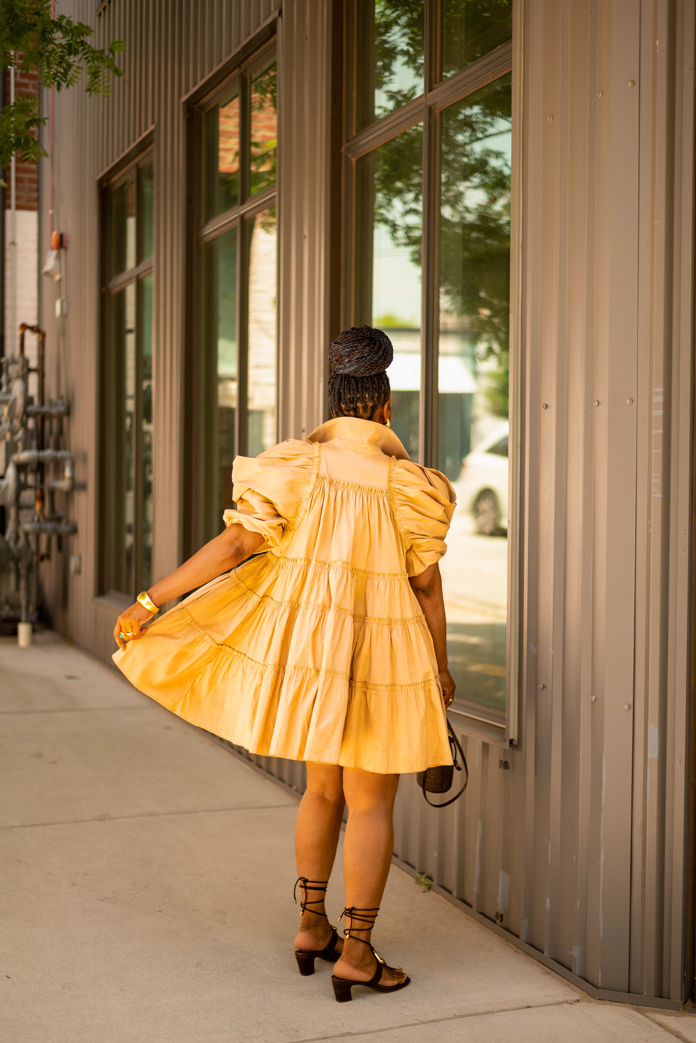 Balloon Sleeve Babydoll Dress