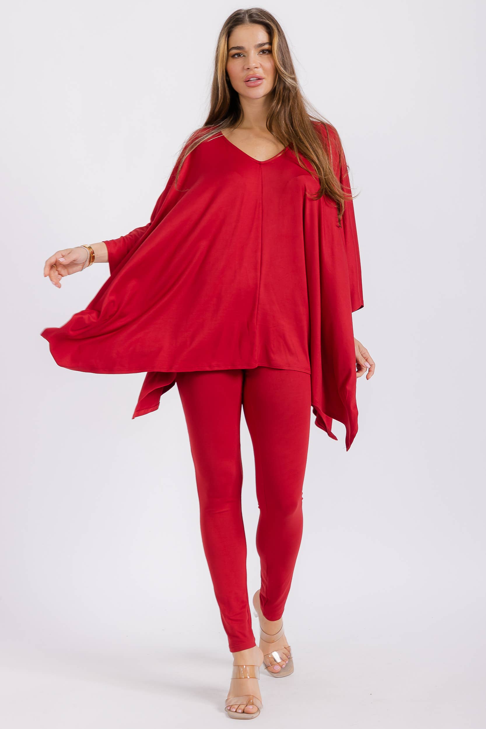V-neck Top & Leggings 2 PC Set