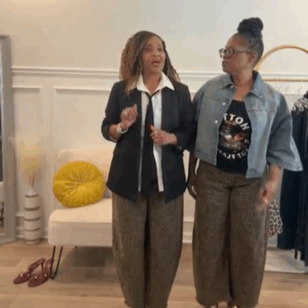 Satin Blazer & Tailored & Tie Oversized Shirt & Cheetah Barrel Jean
