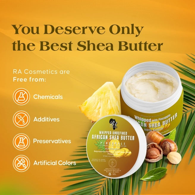 Whipped African Ivory Shea Butter, Pineapple