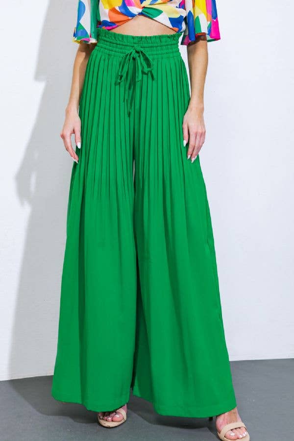 Pleat Me Please Pants -Green