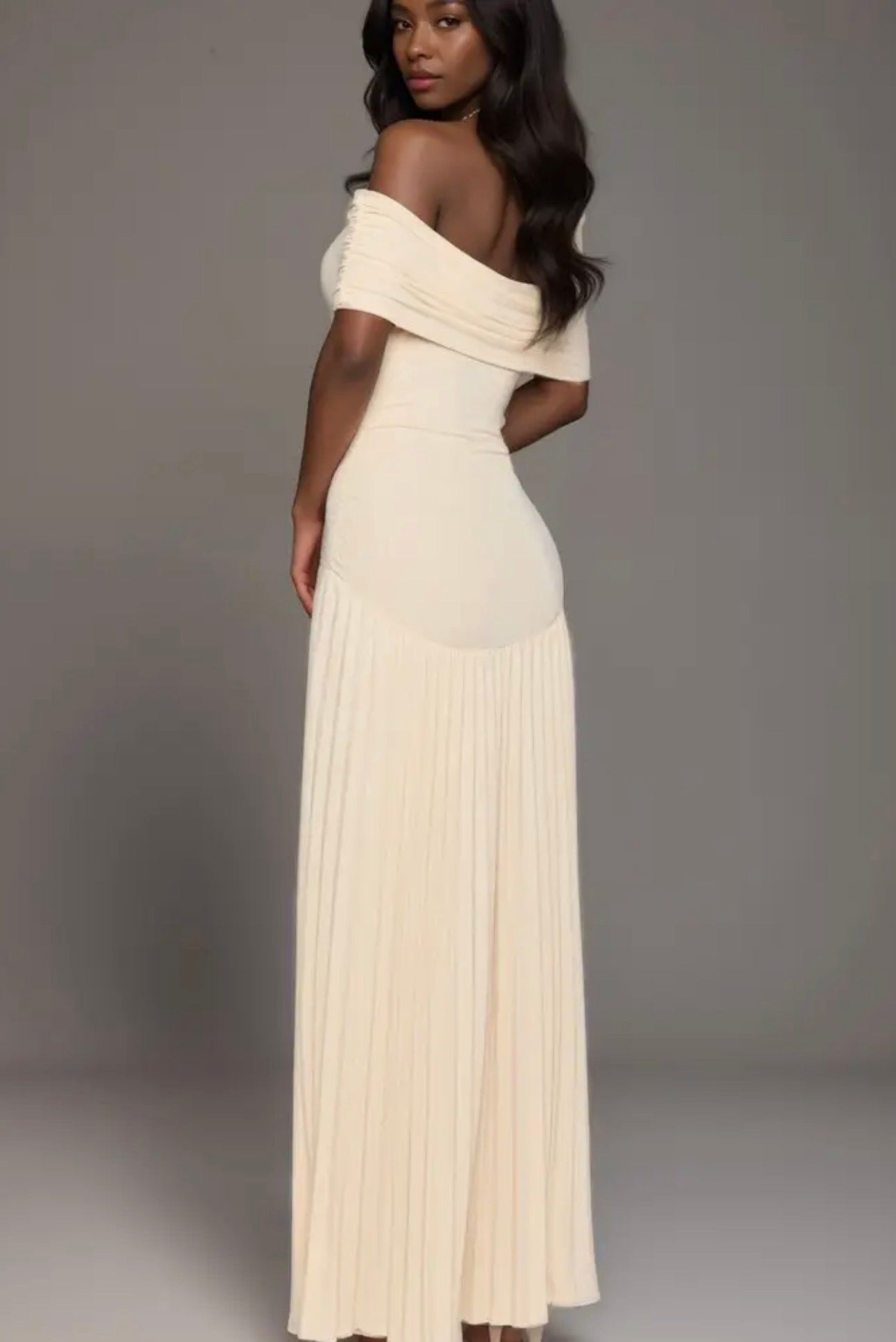 Aria Serenity Maxi Dress Cream & Sky Blue