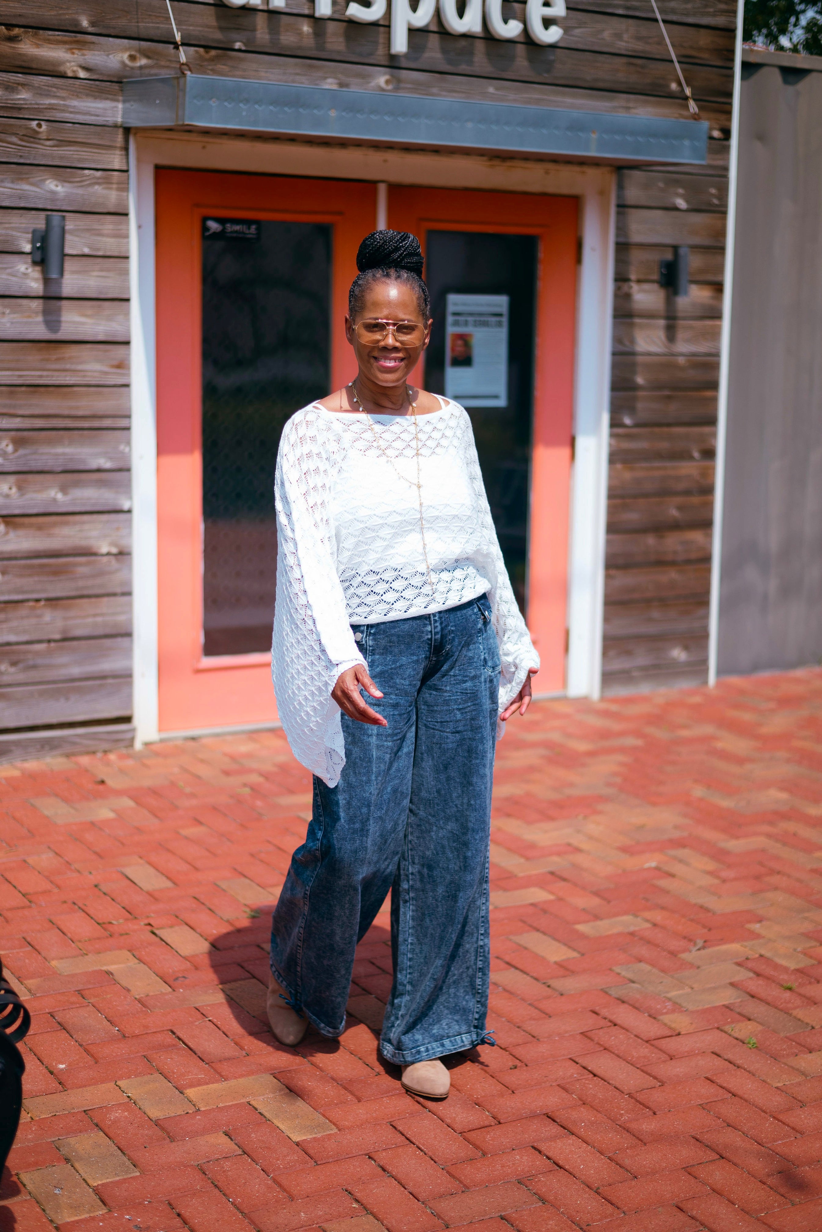 CINCH HEM WIDE LEG JEANS