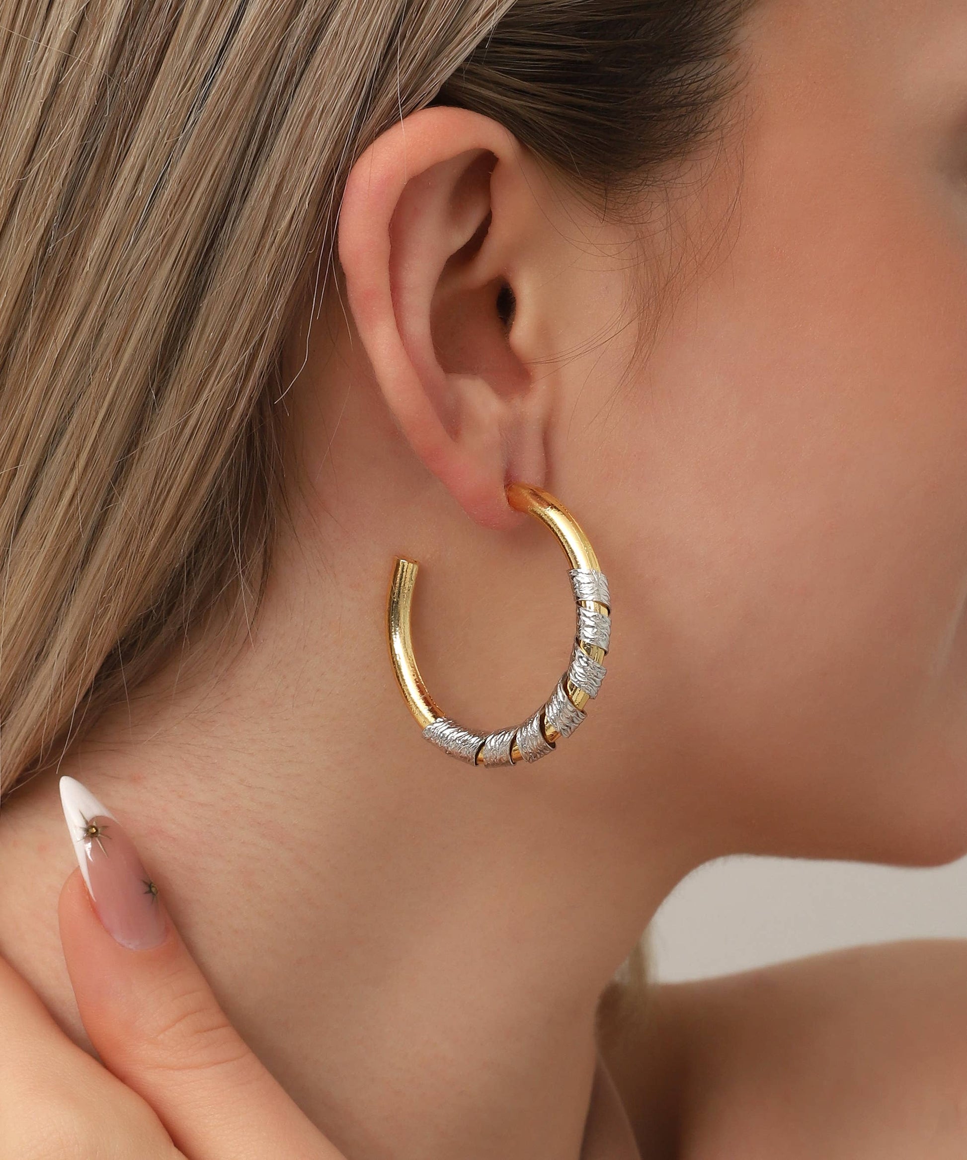 Gold And Silver Plated Hoop Earrings