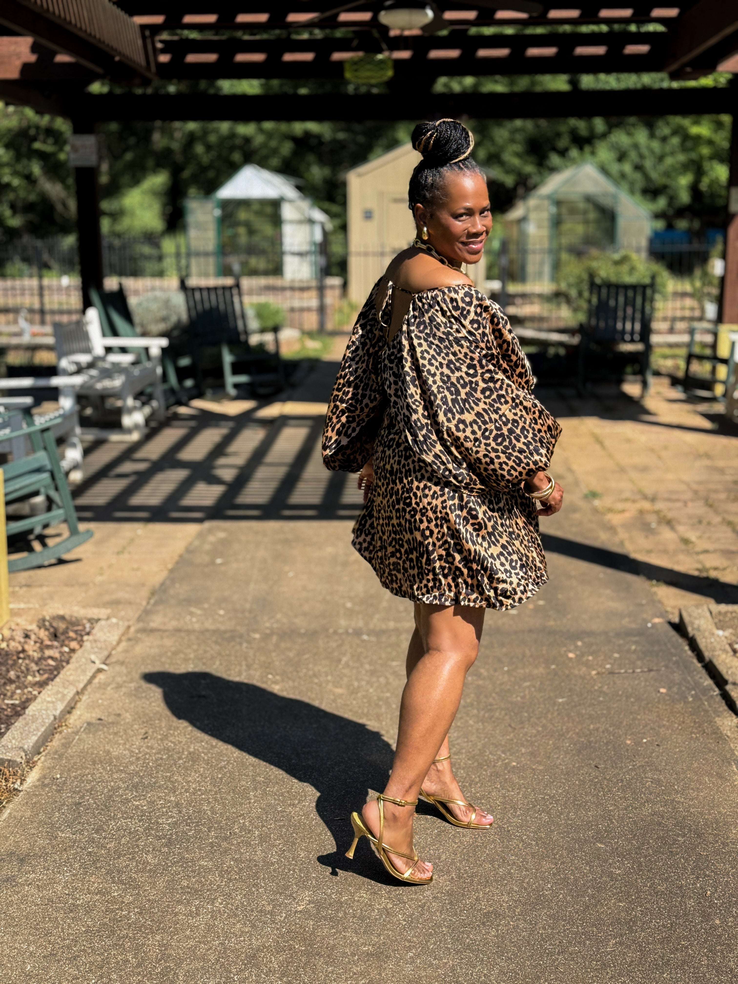 Best Seller! Shirred Satin Mini Dress | Leopard Print OTBFASHIONS Best Seller! Shirred Satin Mini Dress | Leopard Print OTBFASHIONS