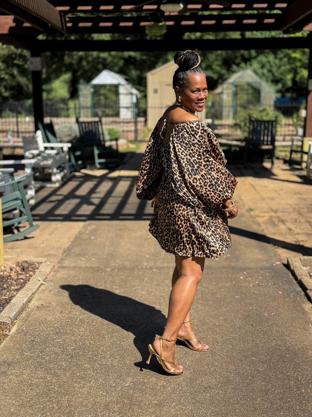 Best Seller! Shirred Satin Mini Dress | Leopard Print