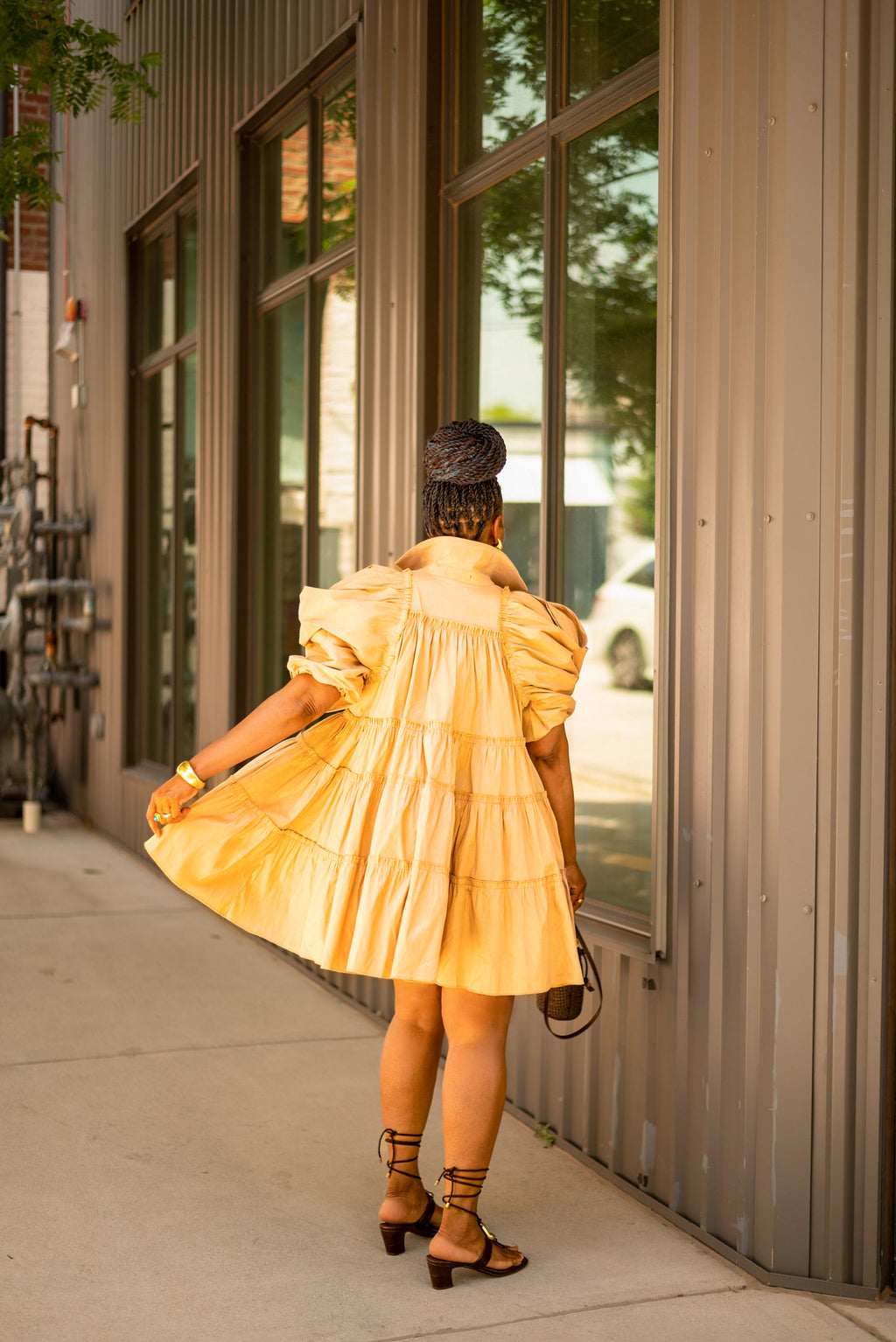 Balloon Sleeve Babydoll Dress