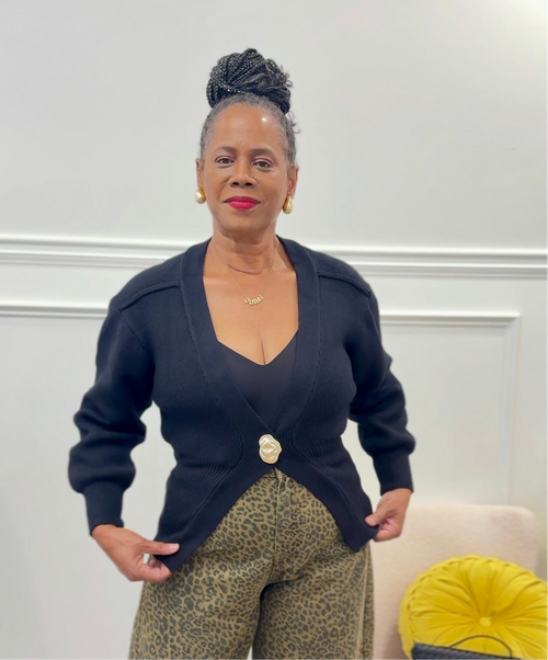 The Luxe Button Cardigan - Black