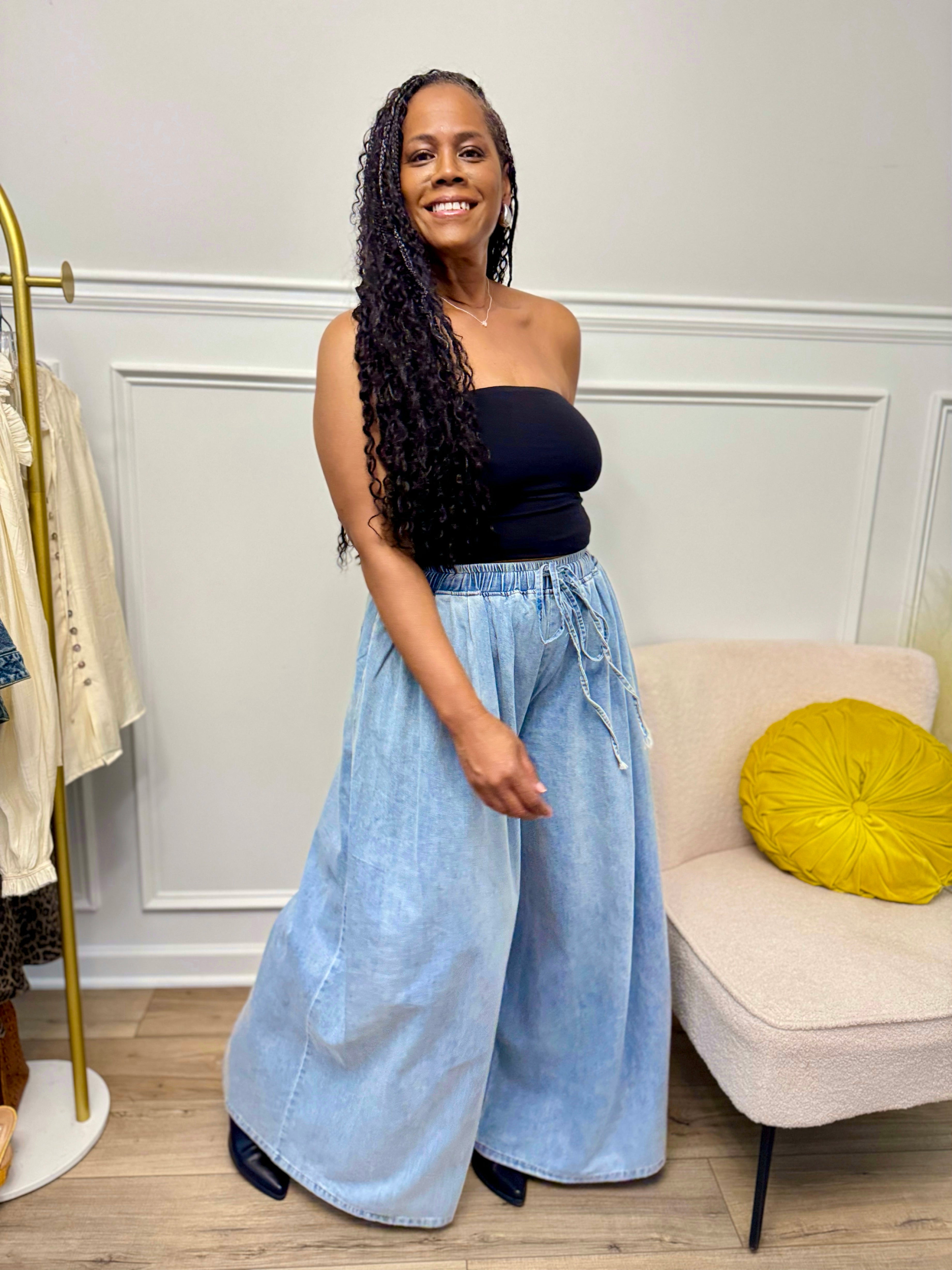 Restock! Elastic Waist Wide Leg Jeans