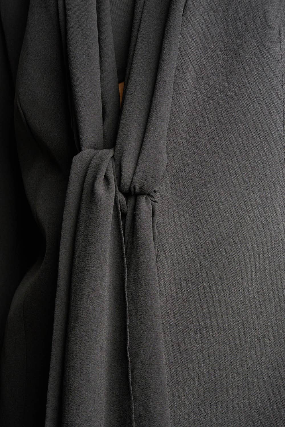 SCARF TIE FRONT BLAZER: BLACK