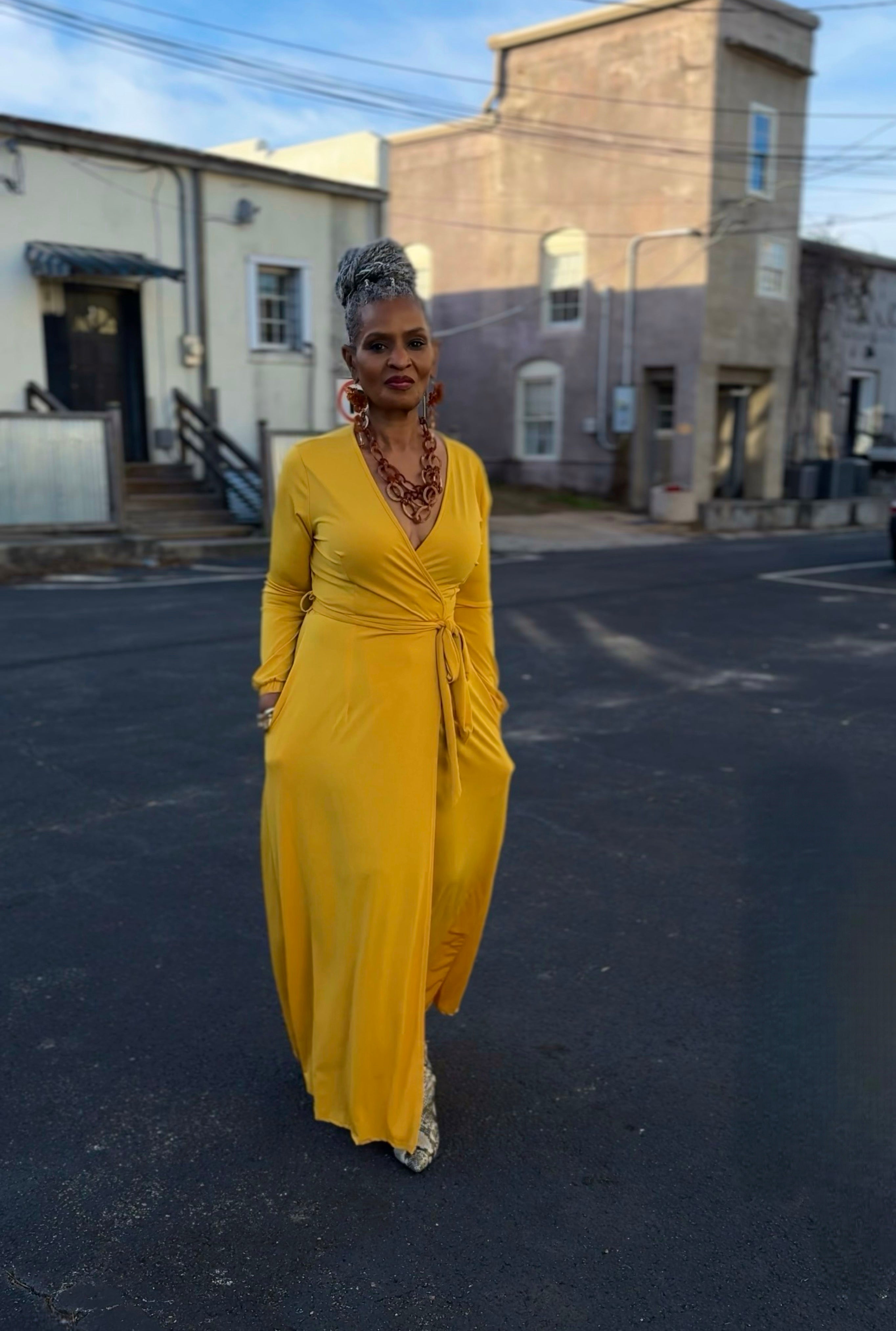 LONG SLEEVE MAXI DRESS: Merigold