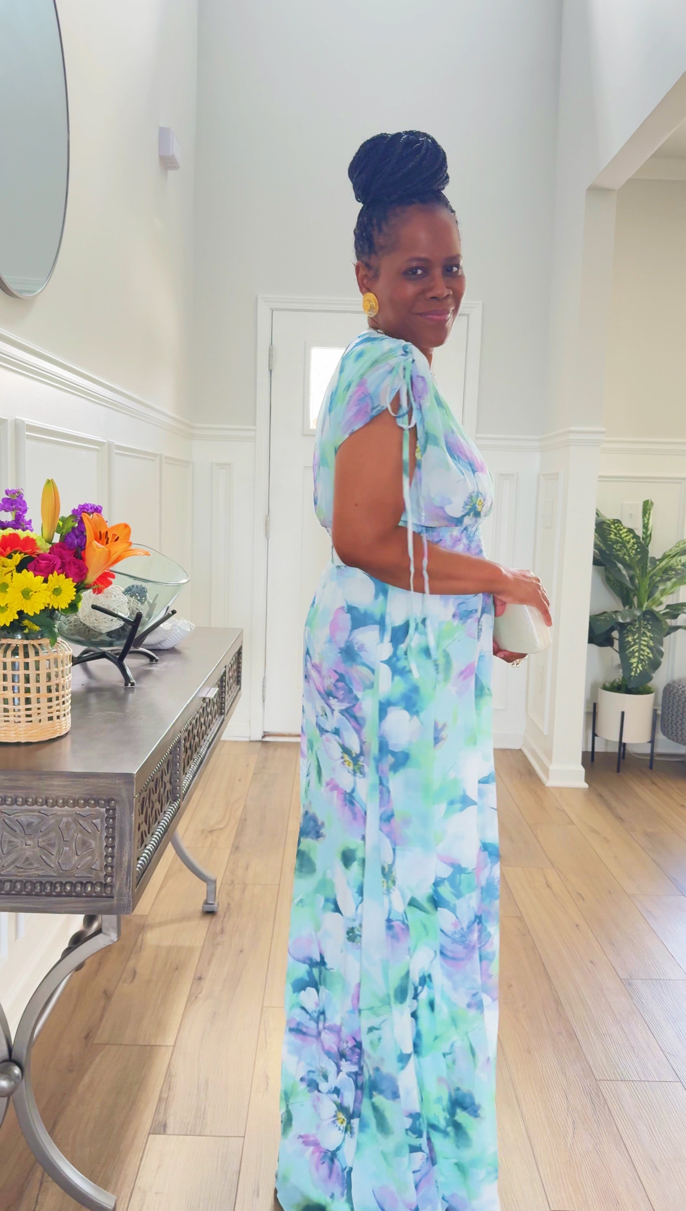 FLORAL CHIFFON DRESS
