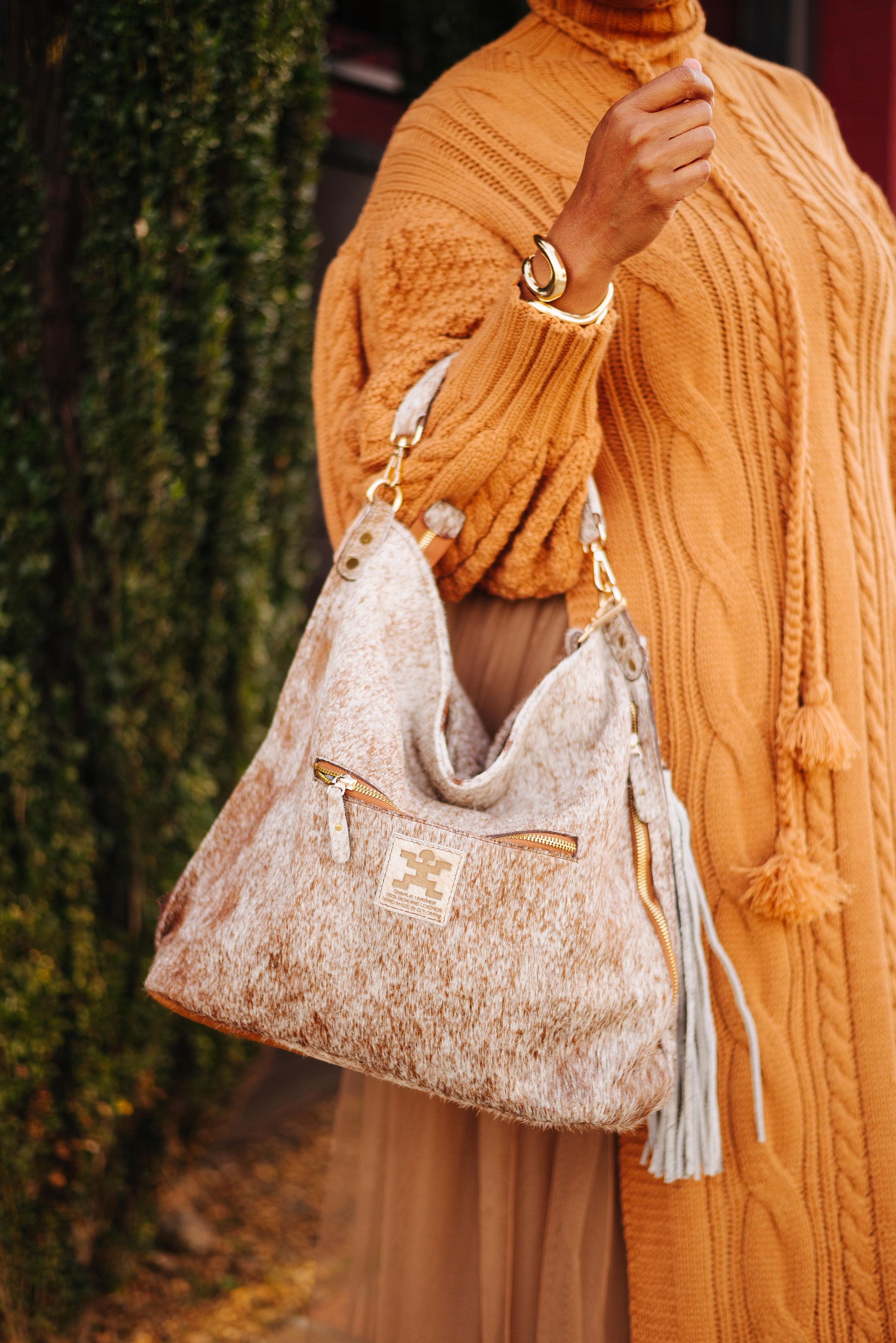 Moniquita Medium Handbag Crossbody -Exotic Brown