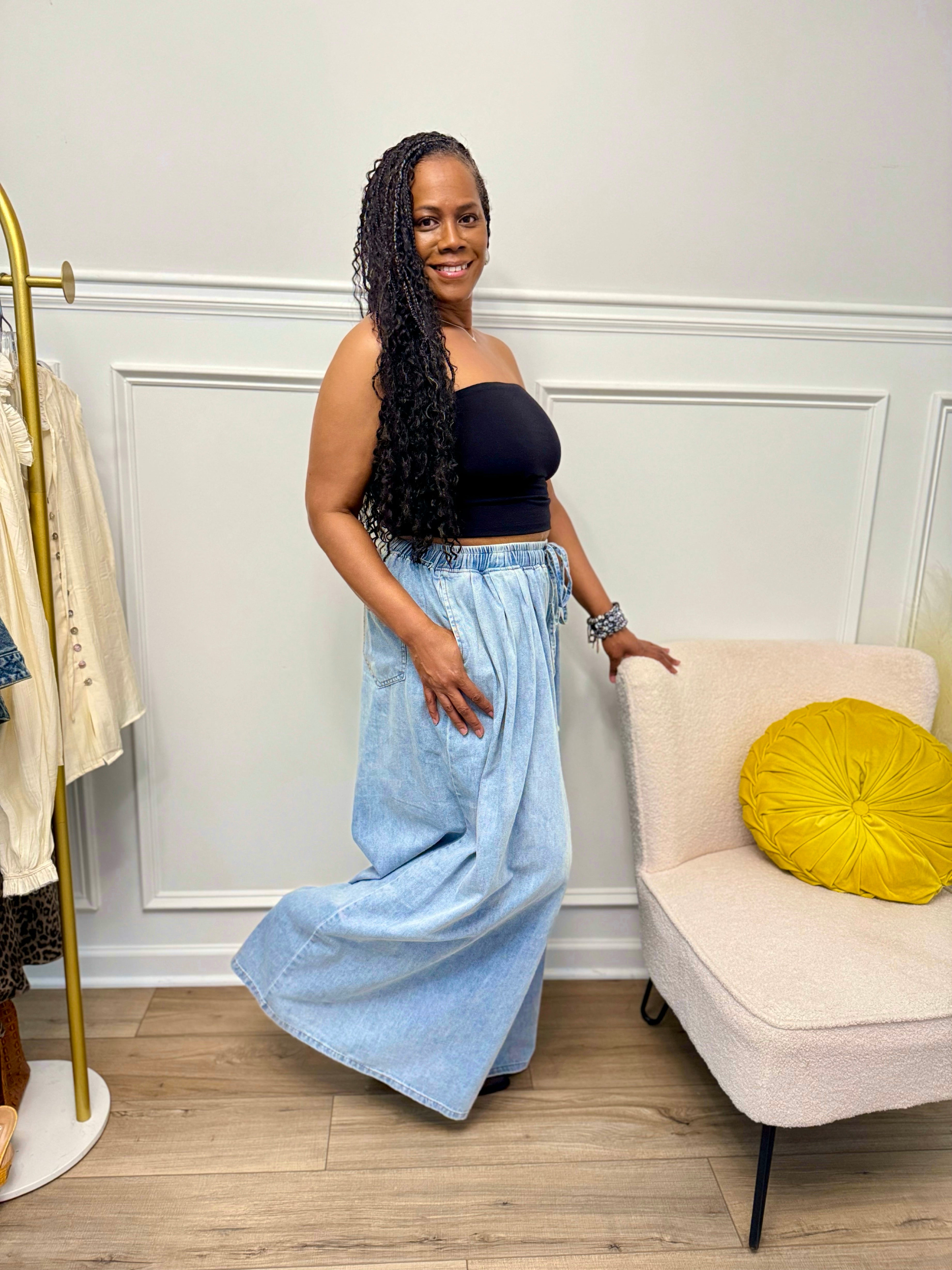 Restock! Elastic Waist Wide Leg Jeans