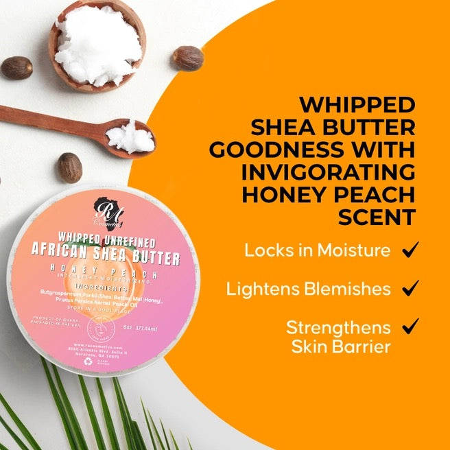 Whipped African Ivory Shea Butter, Honey Peach