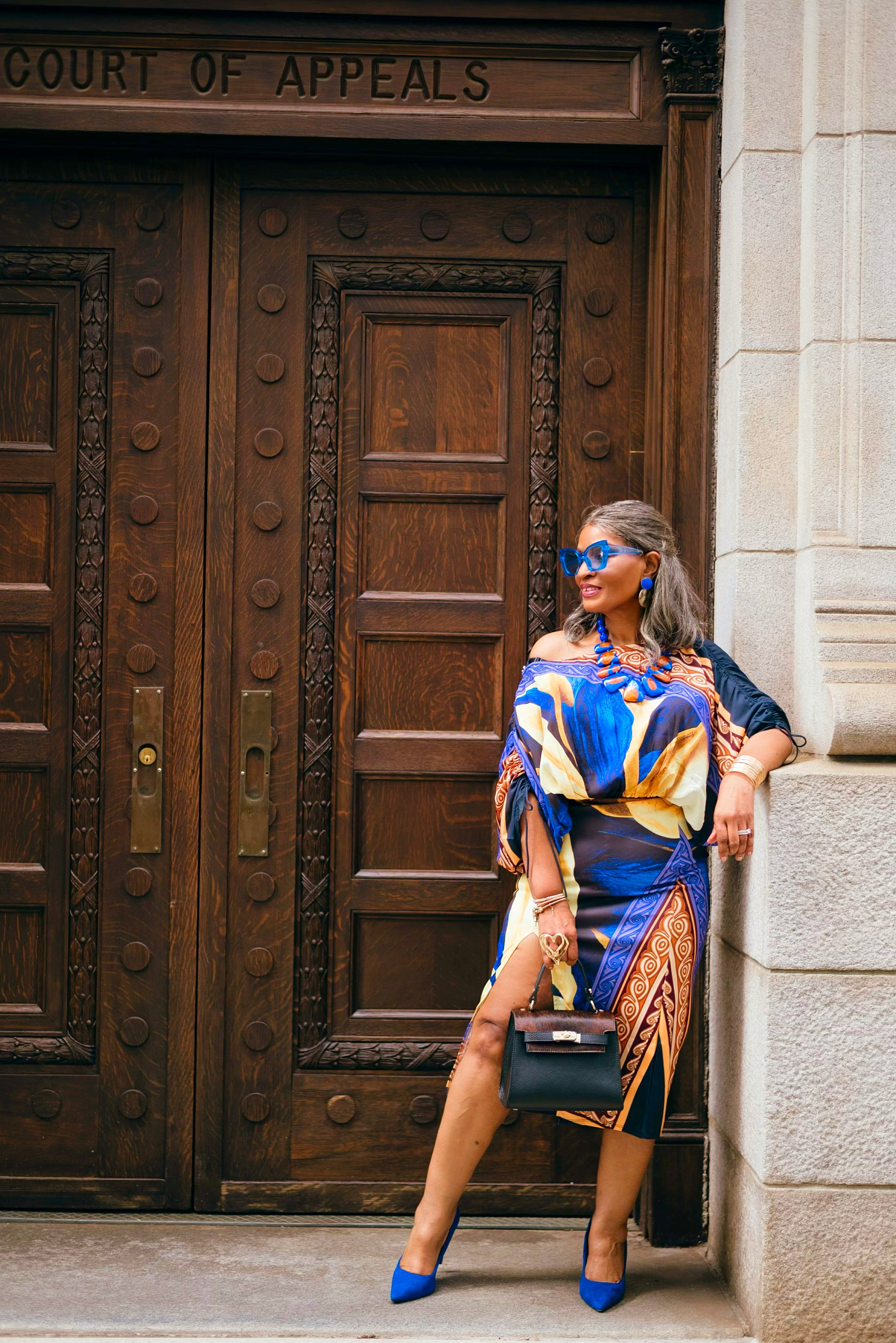 Cropped Blouse & Slit Skirt