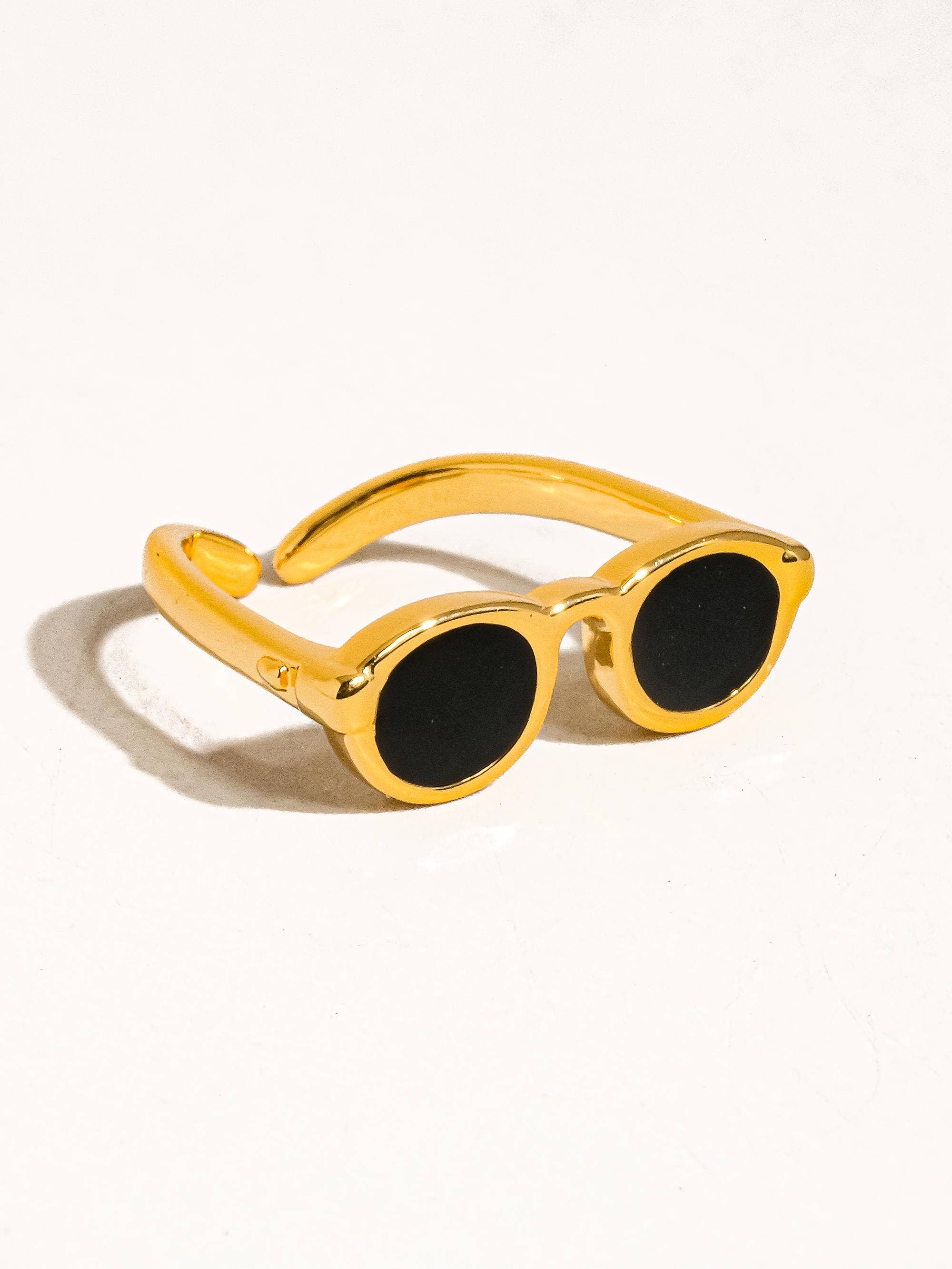 Dean  Gold Sunglasses Adjustable Ring: Black