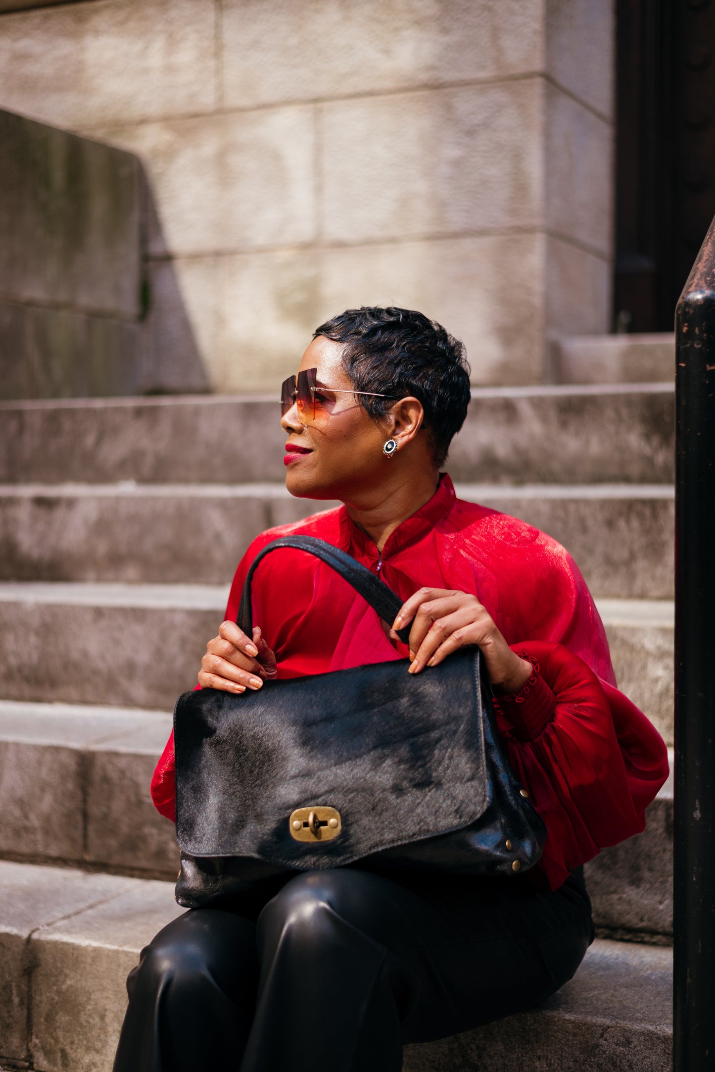 Garnet Glam Ruffle Blouse