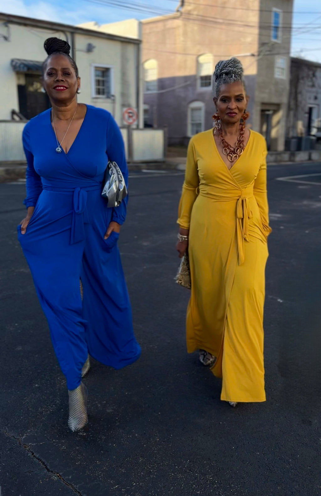 LONG SLEEVE MAXI DRESS: Royal Blue