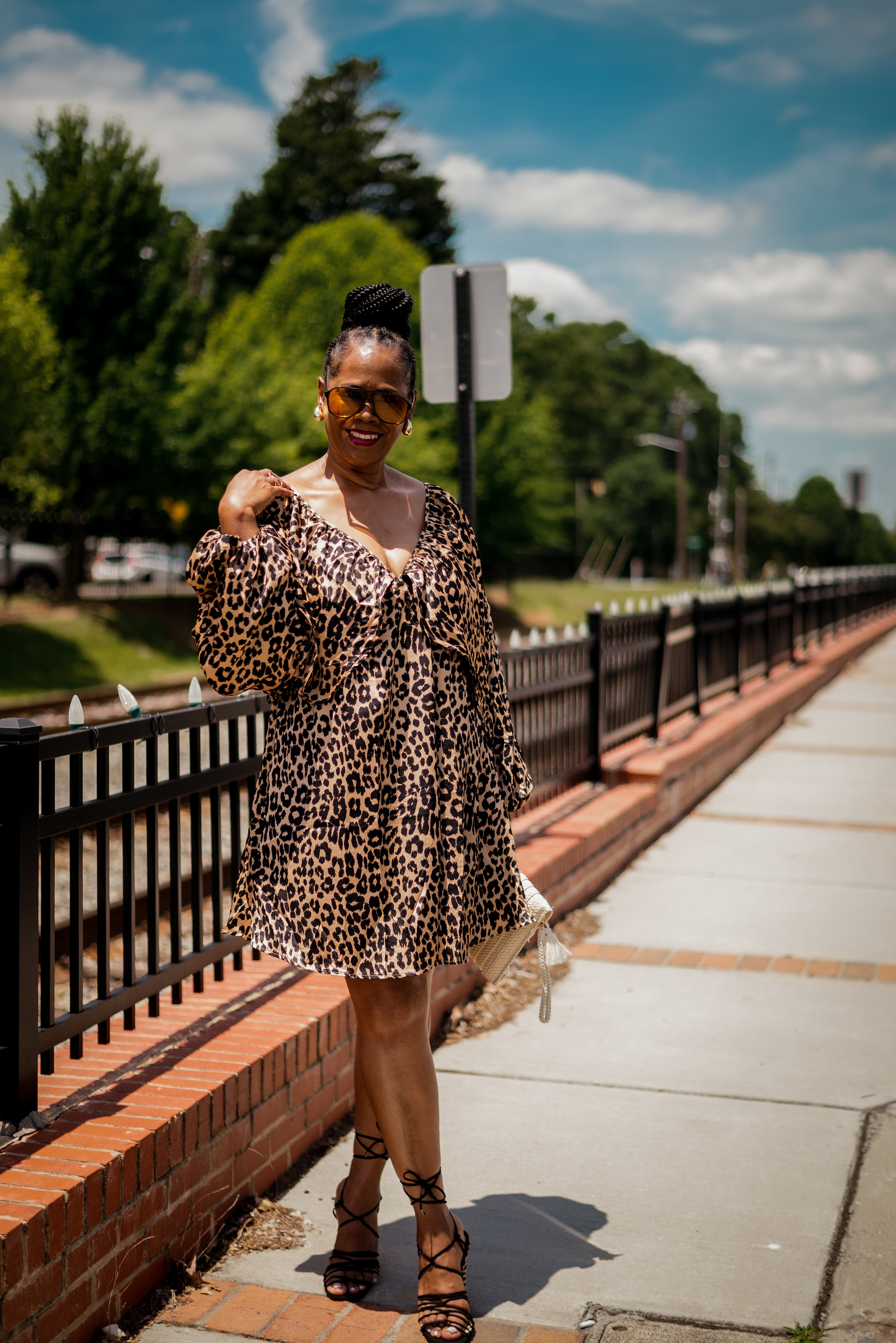 Best Seller! Shirred Satin Mini Dress | Leopard Print