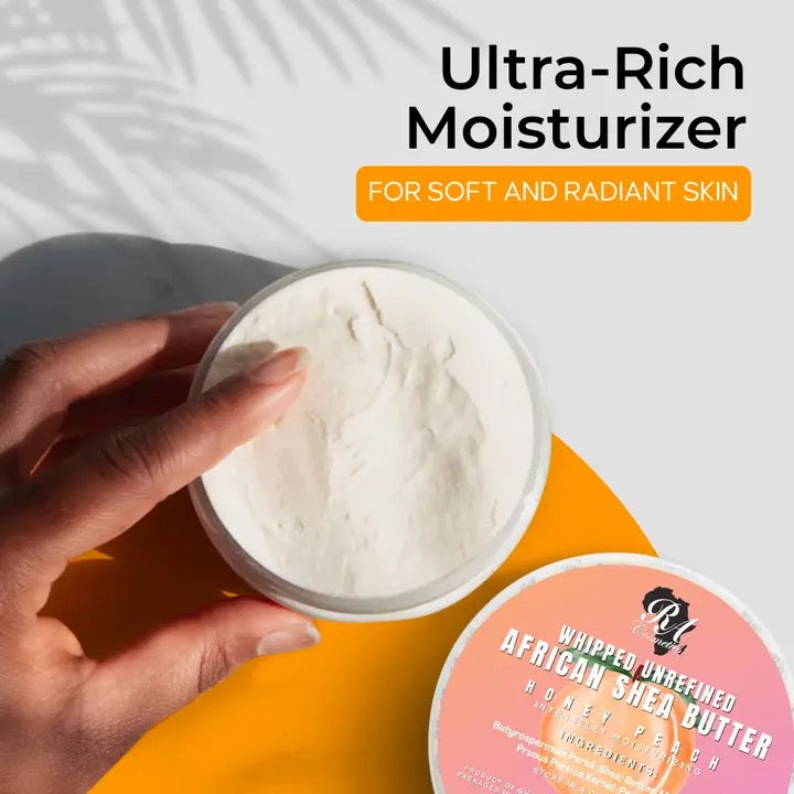 Whipped African Ivory Shea Butter, Honey Peach