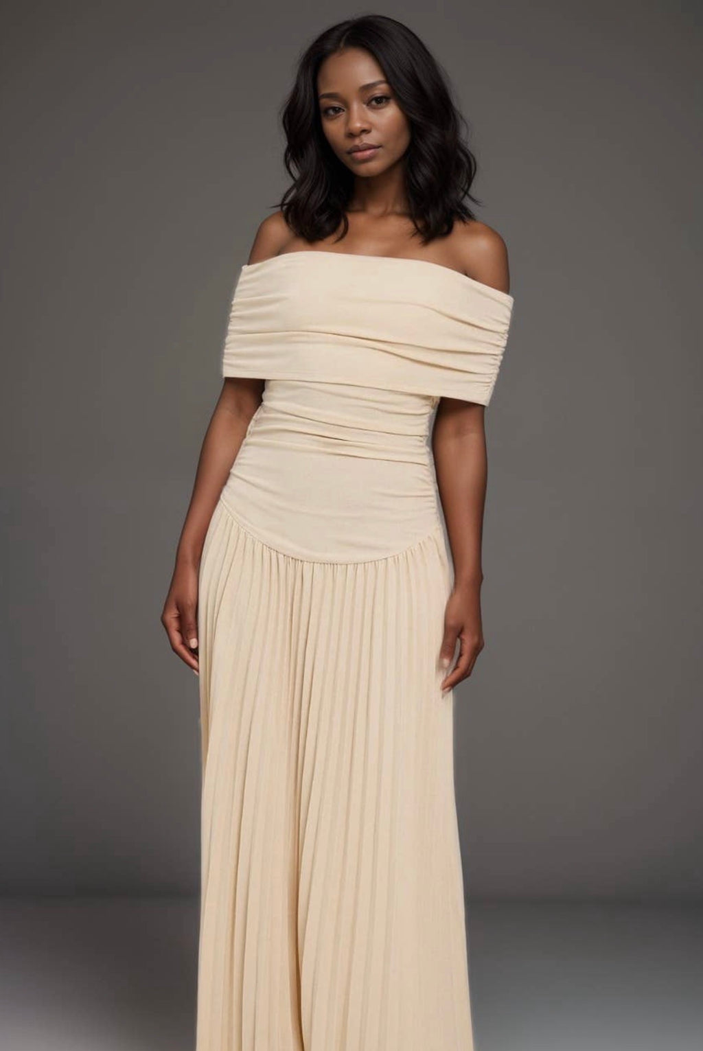 Aria Serenity Maxi Dress Cream & Sky Blue