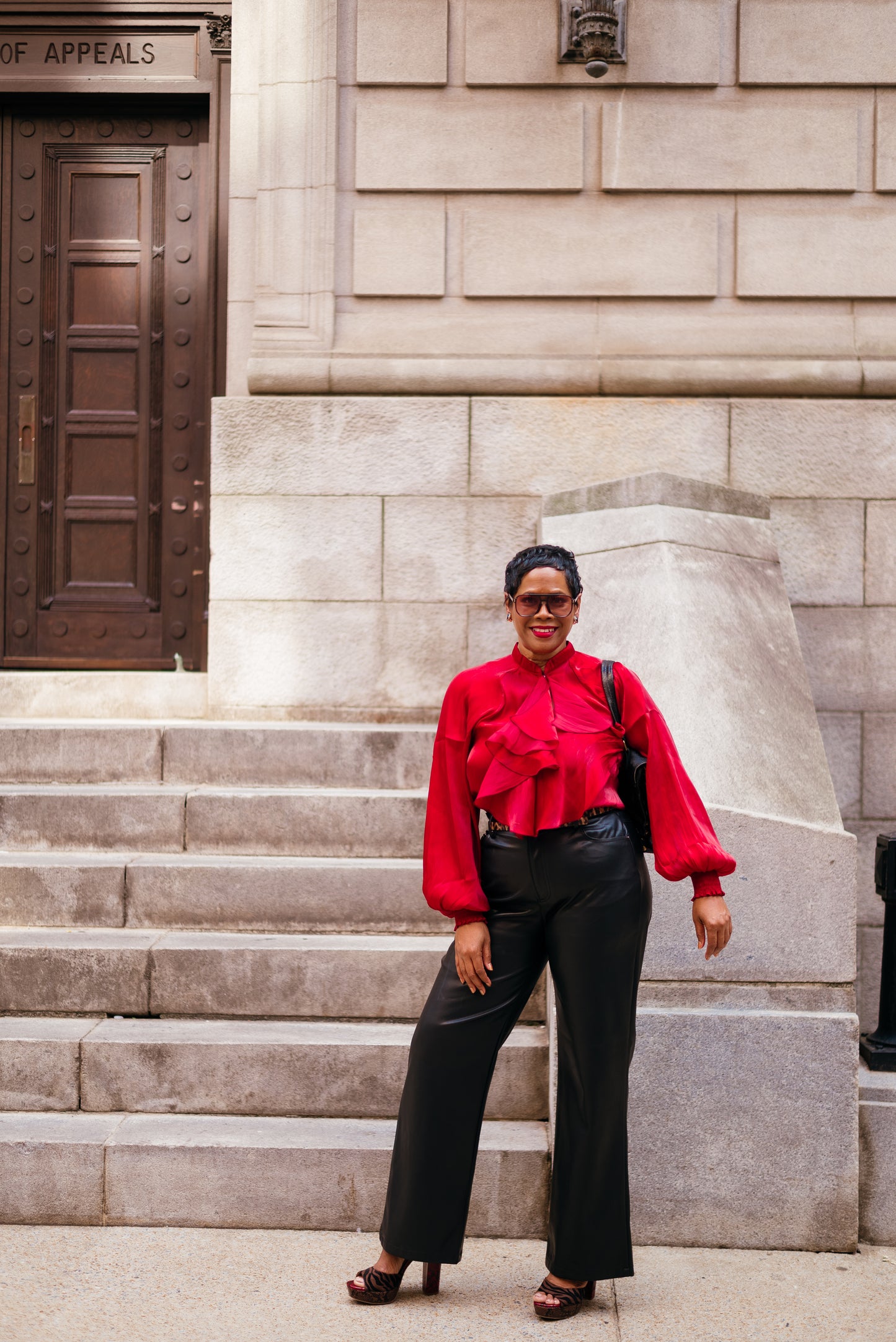 Garnet Glam Ruffle Blouse