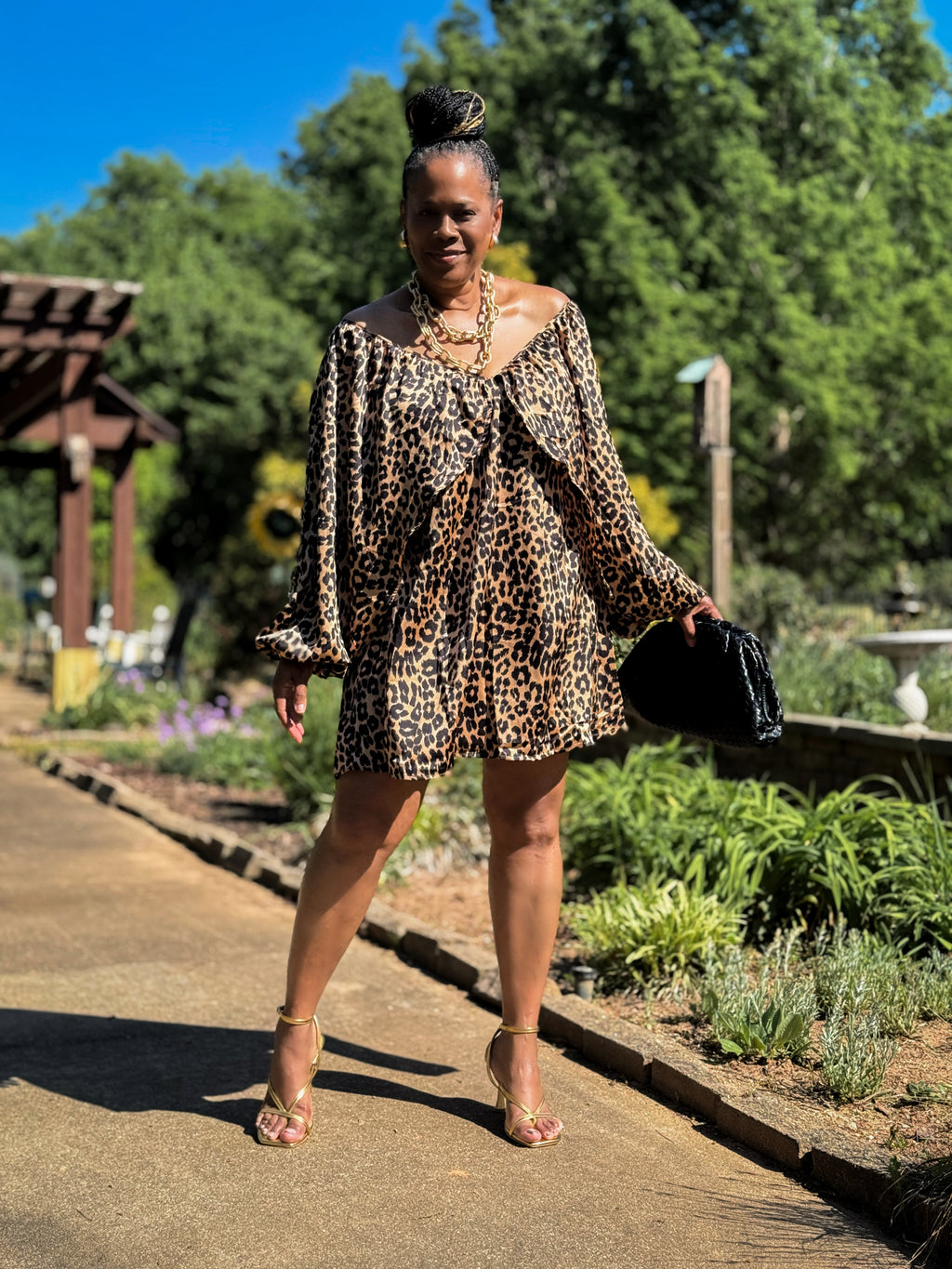Best Seller! Shirred Satin Mini Dress | Leopard Print