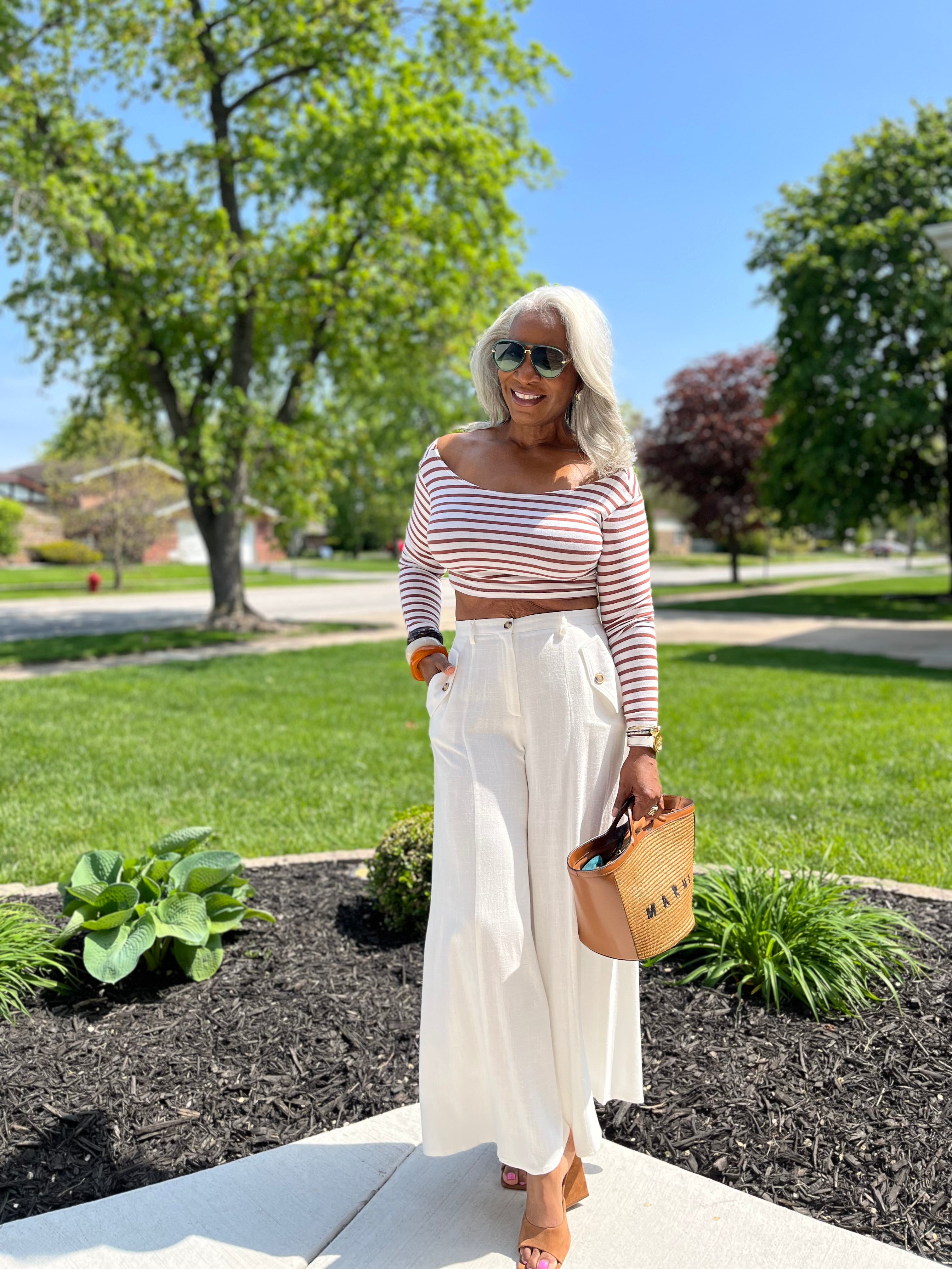 Timeless Breeze Linen Blended High Waist Flowy Pants