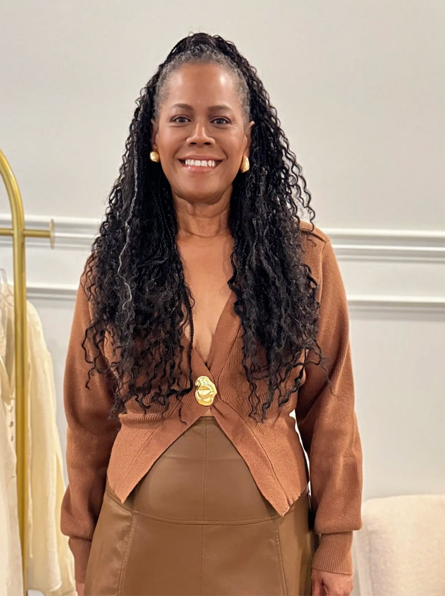 The Camel Lux Button Cardigan