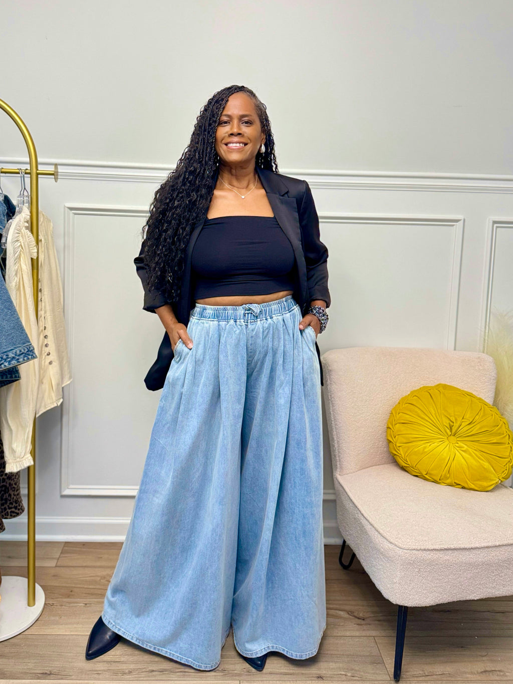Restock! Elastic Waist Wide Leg Jeans