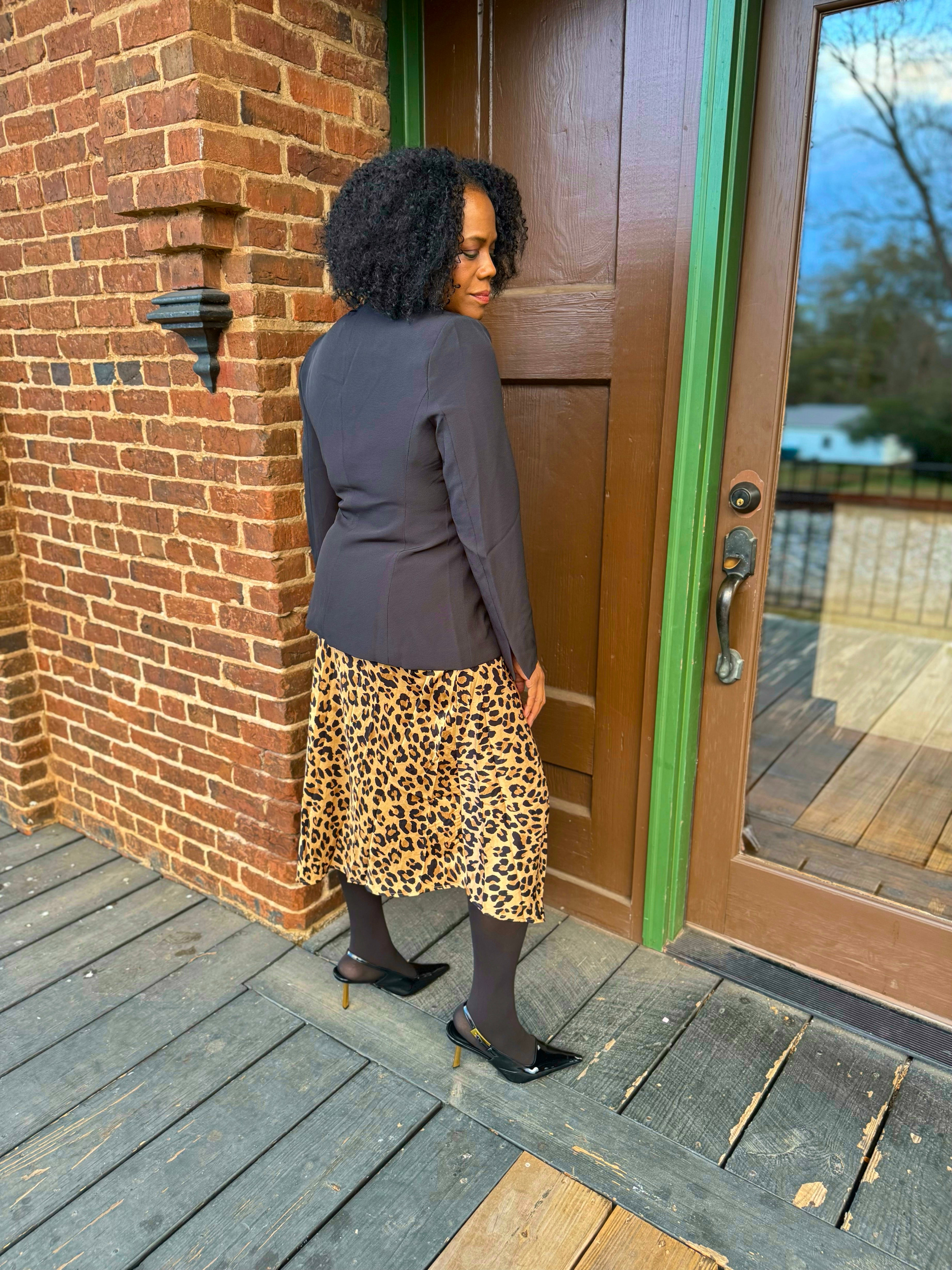 SCARF TIE FRONT BLAZER: BLACK