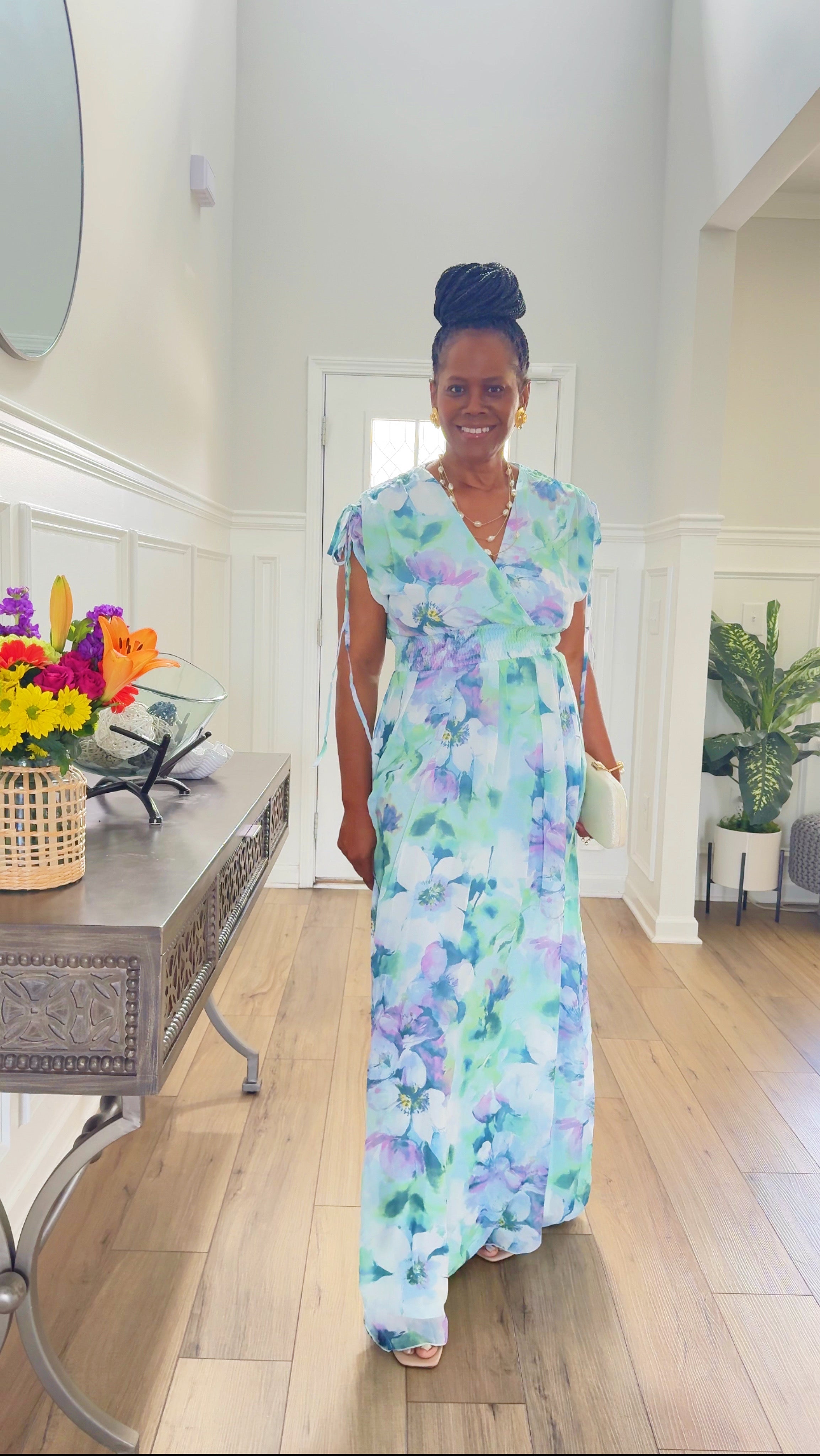 FLORAL CHIFFON DRESS