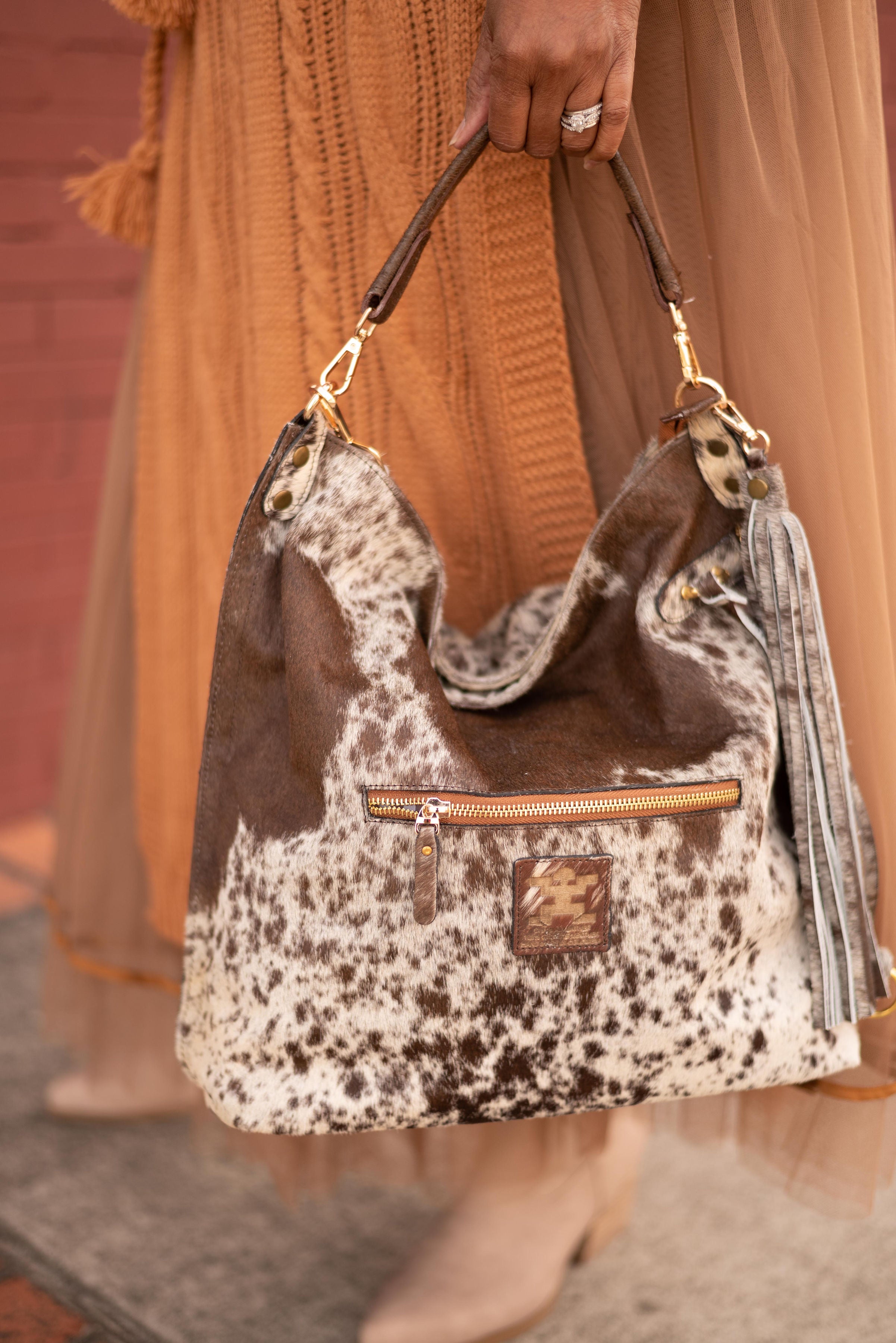 Moniquita Medium Handbag Crossbody-Spotted Brown