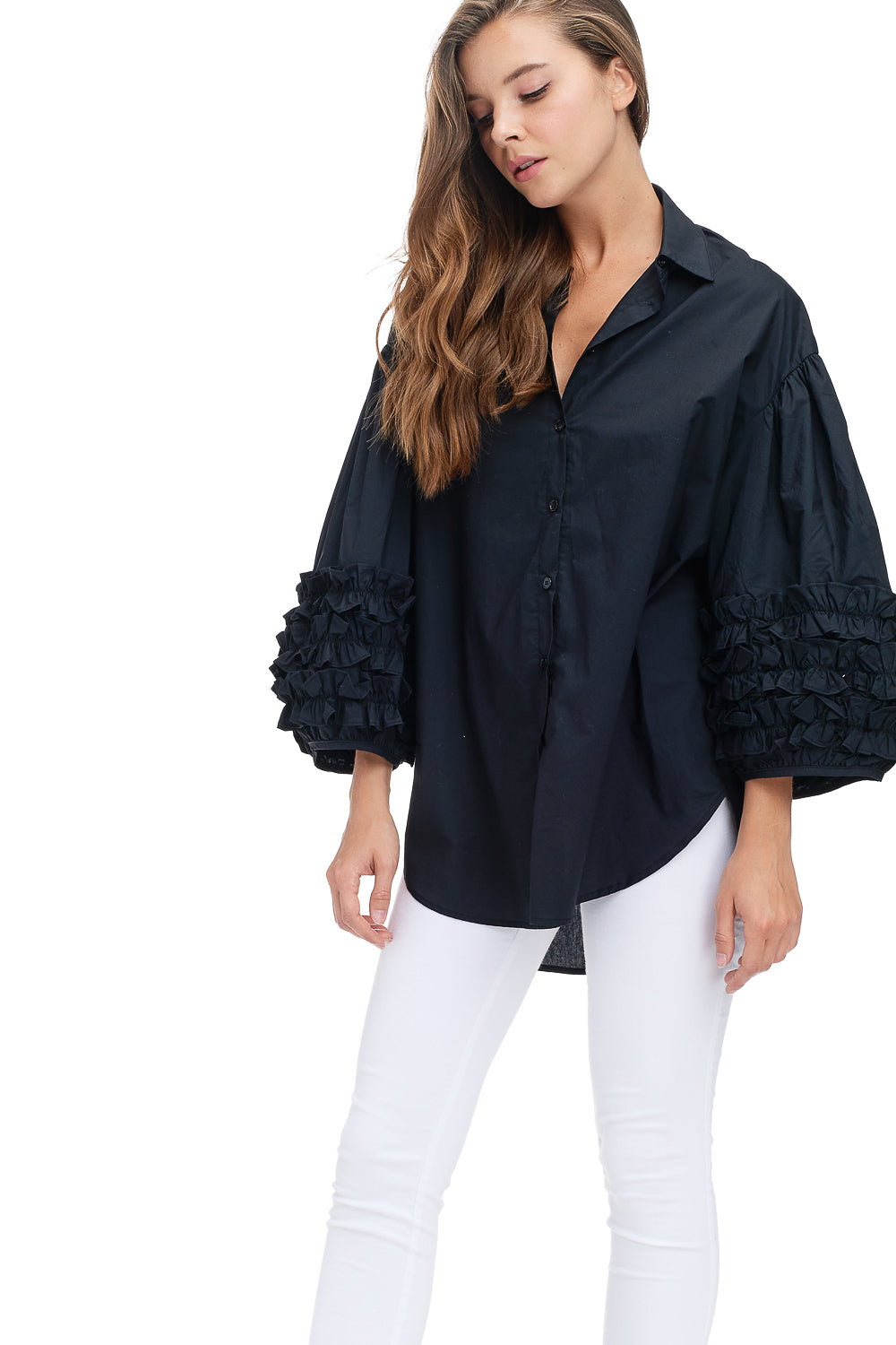 Ruffle Sleeve Blouse