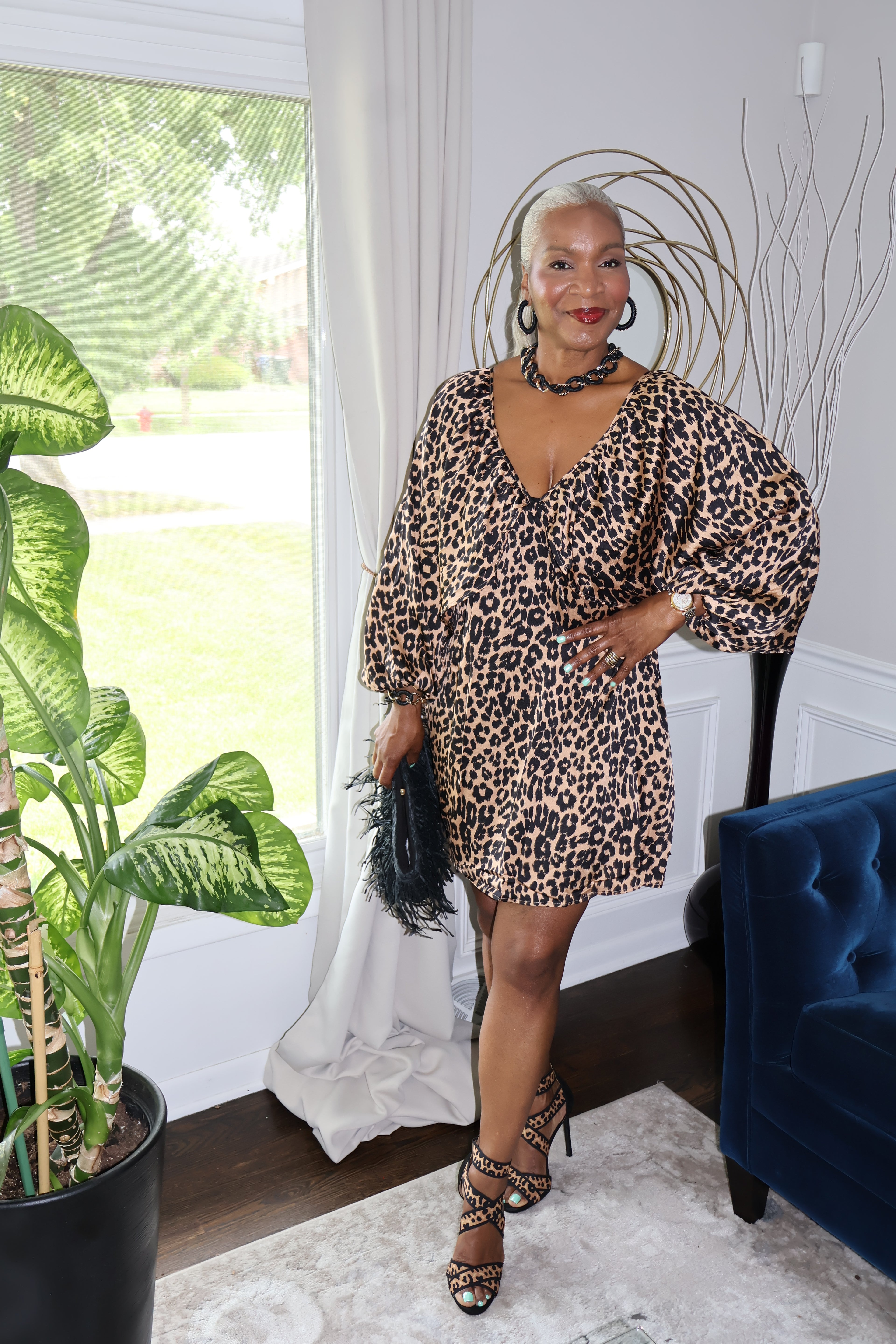 Best Seller! Shirred Satin Mini Dress | Leopard Print