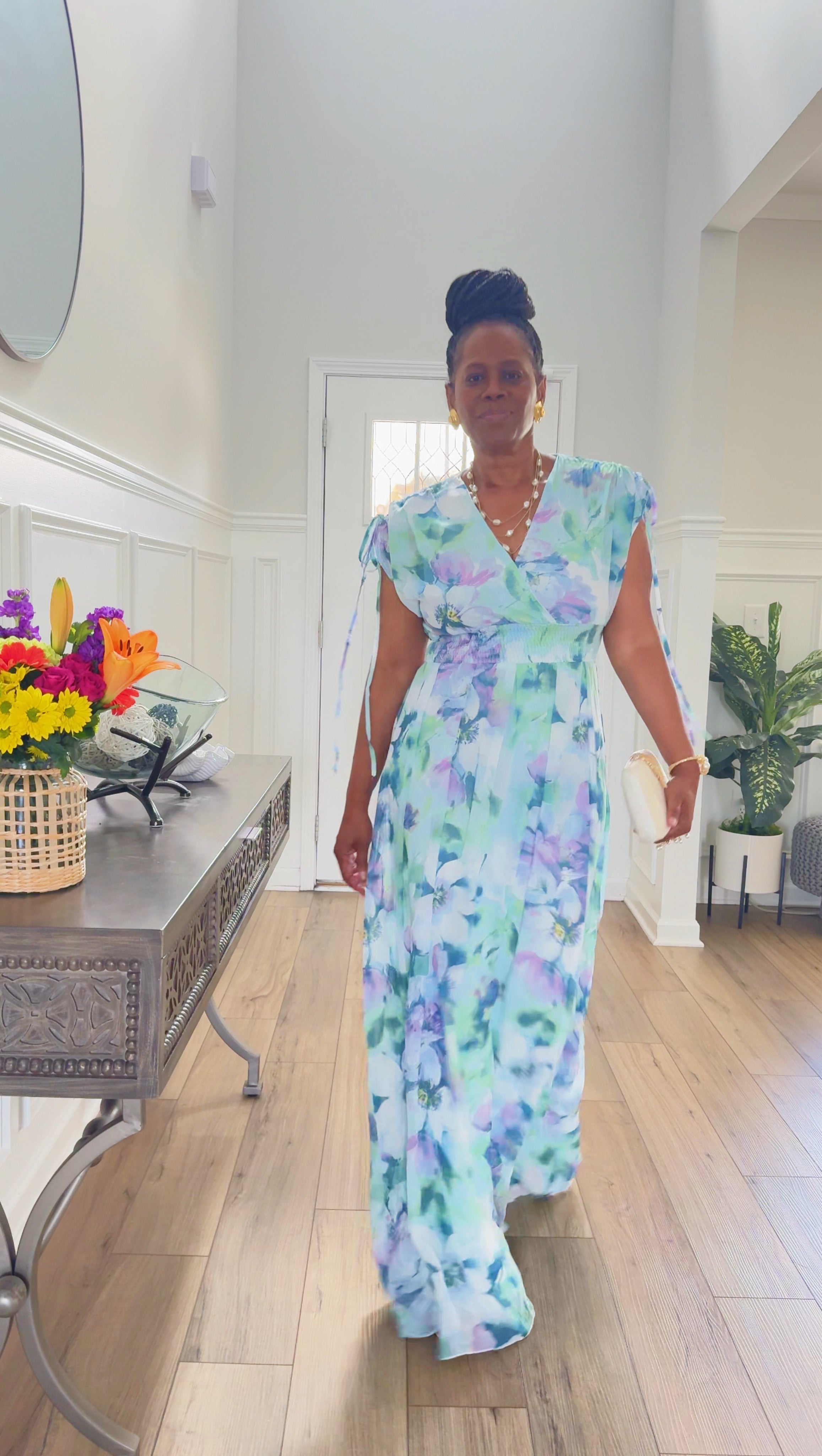 FLORAL CHIFFON DRESS – OTBFASHIONS