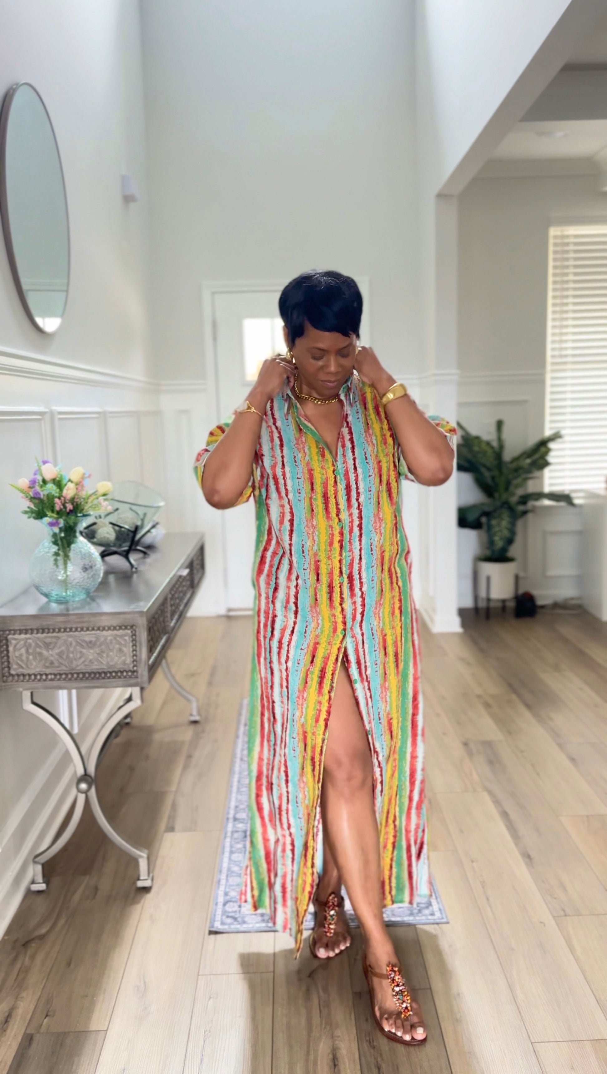 Color Pop Shirt Dress